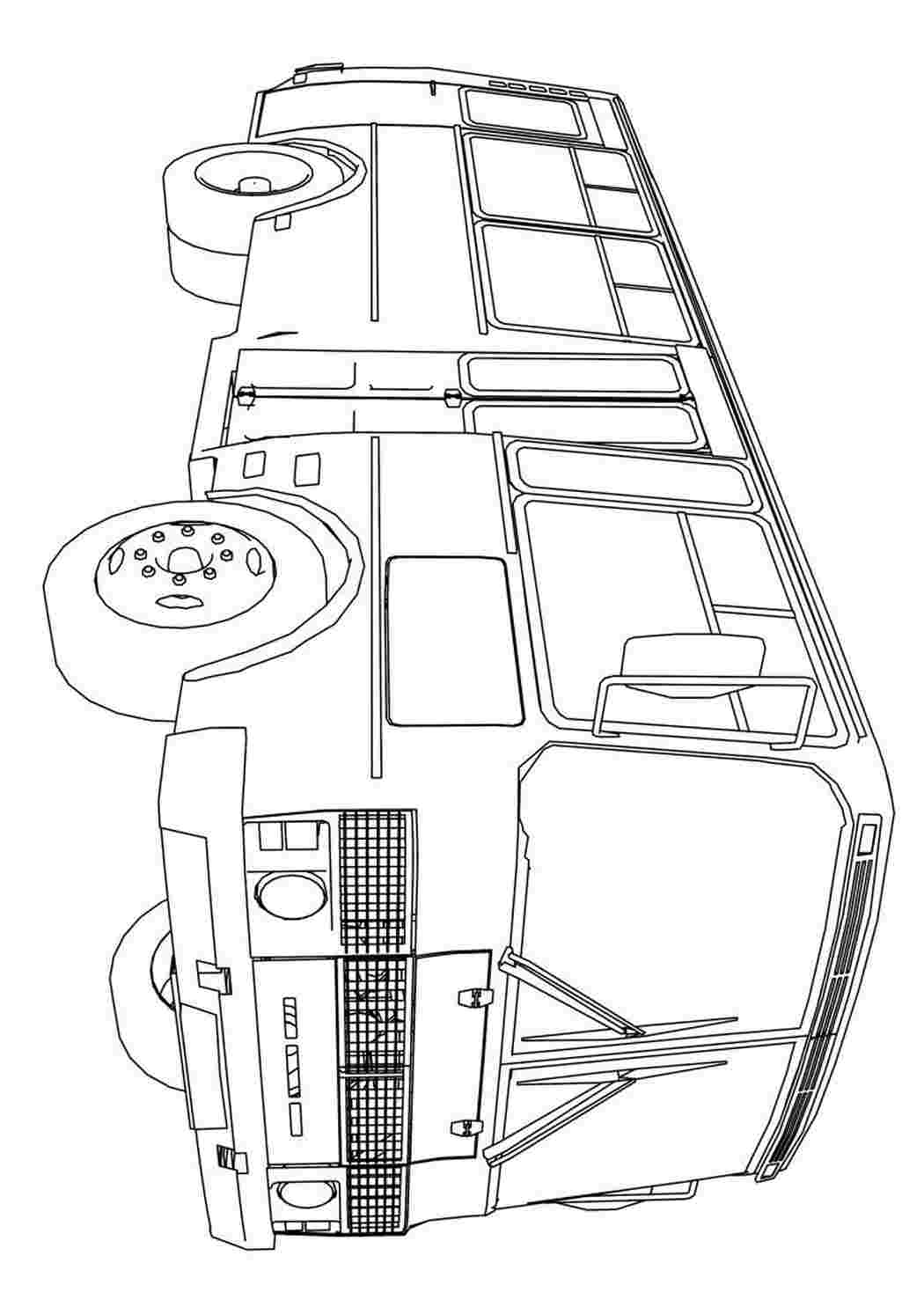 Раскраска автобус пазик. Раскраска автобус Пазик. Бесплатные раскраски.
