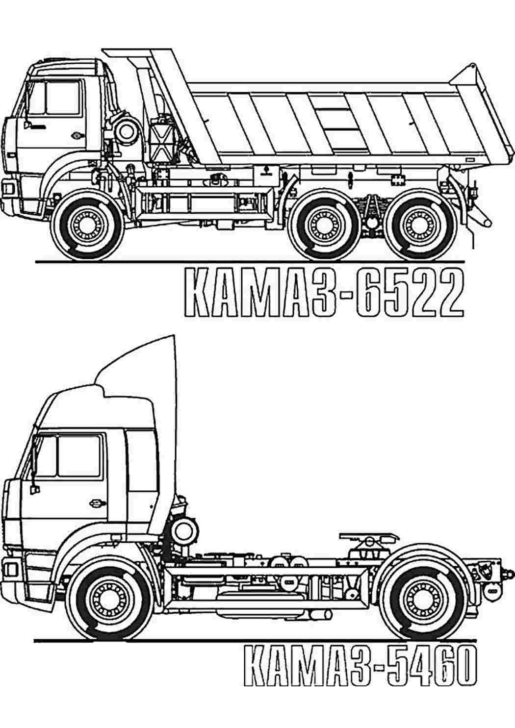 Раскраска камаз