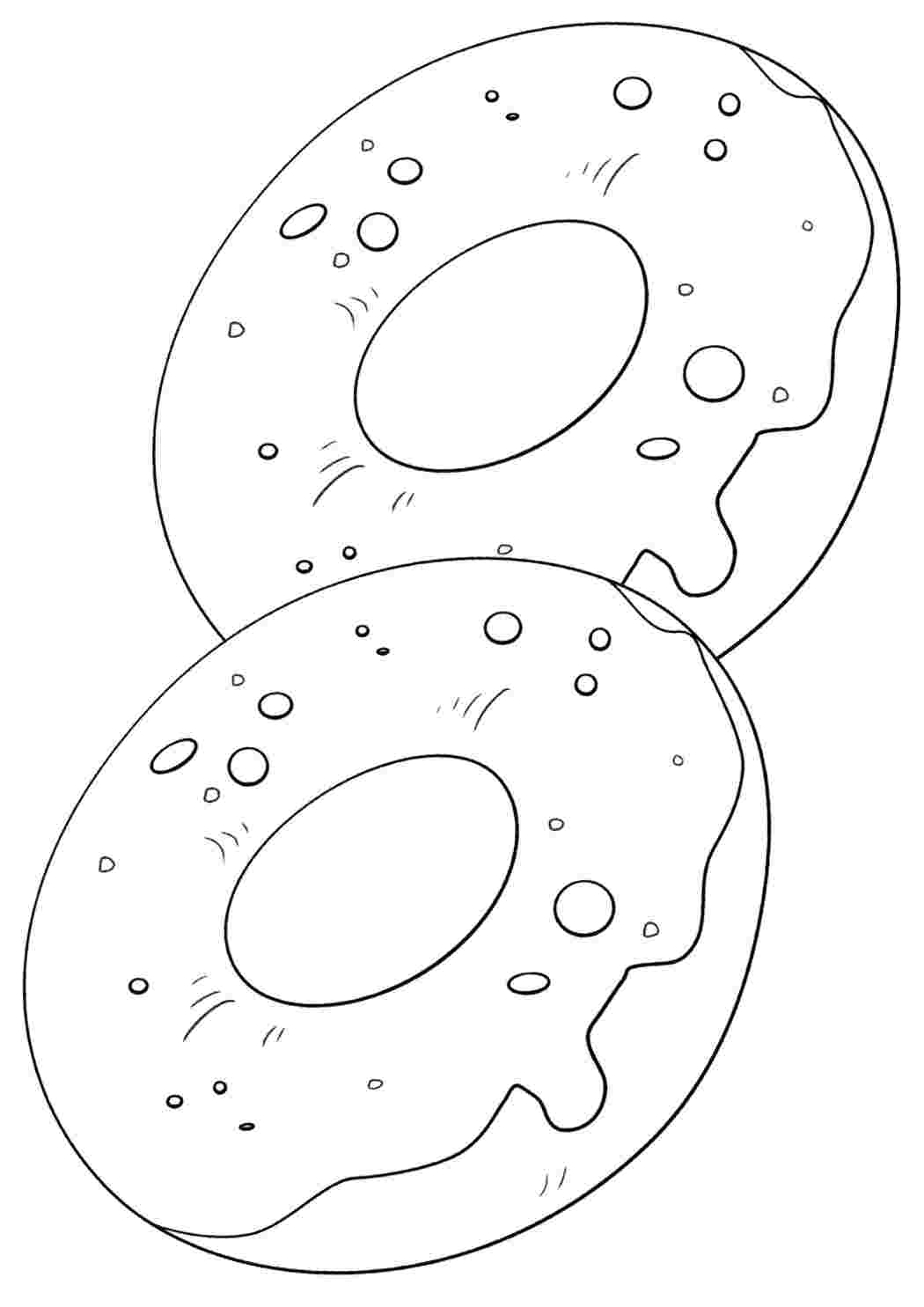 Раскраски пончики еда. Хорошие раскраски. пончики еда. Сайт с раскрасками.