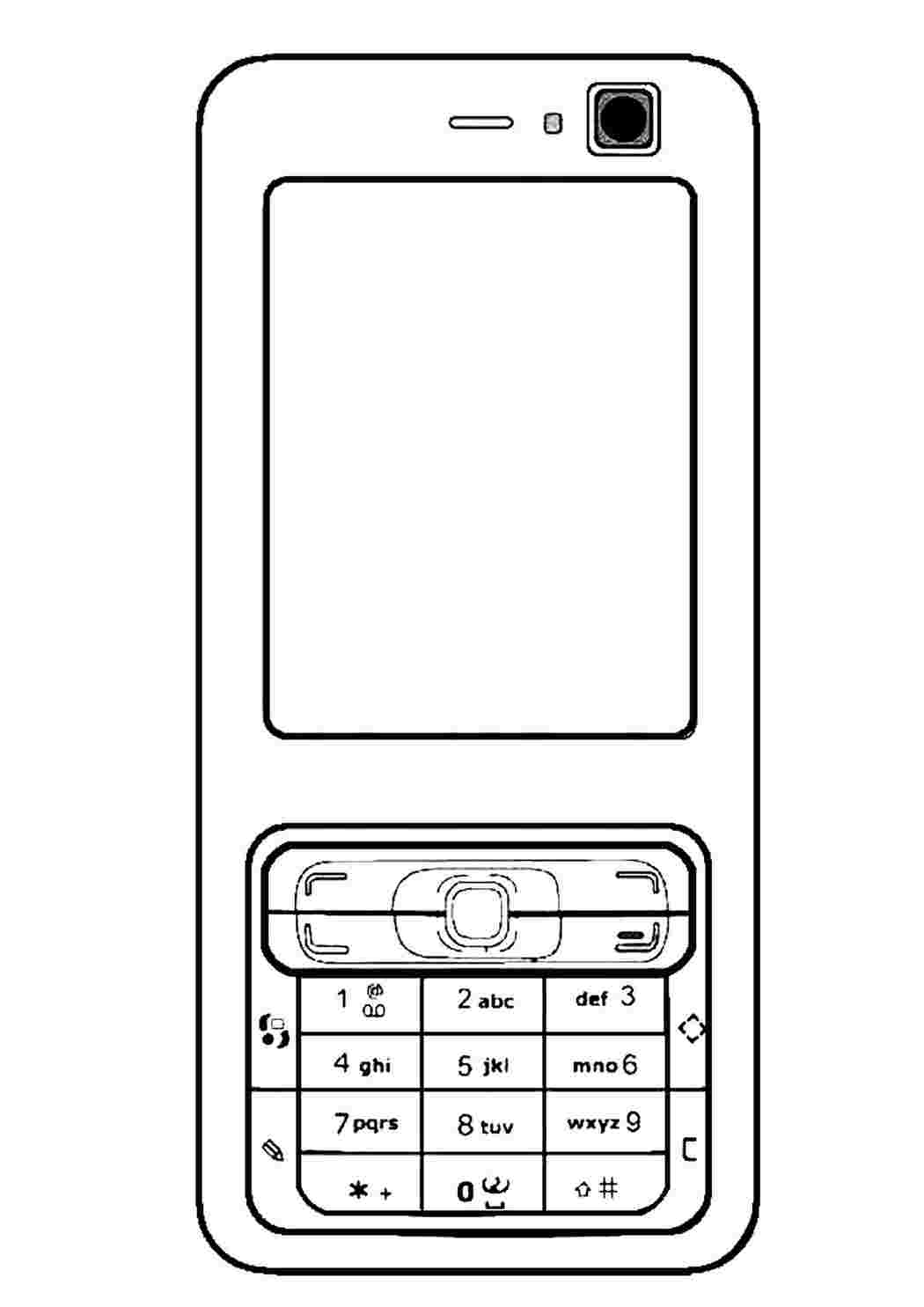 Раскраска сотовый телефон. Раскраска Раскраска сотовый телефон распечатать.  Красивые раскраски.