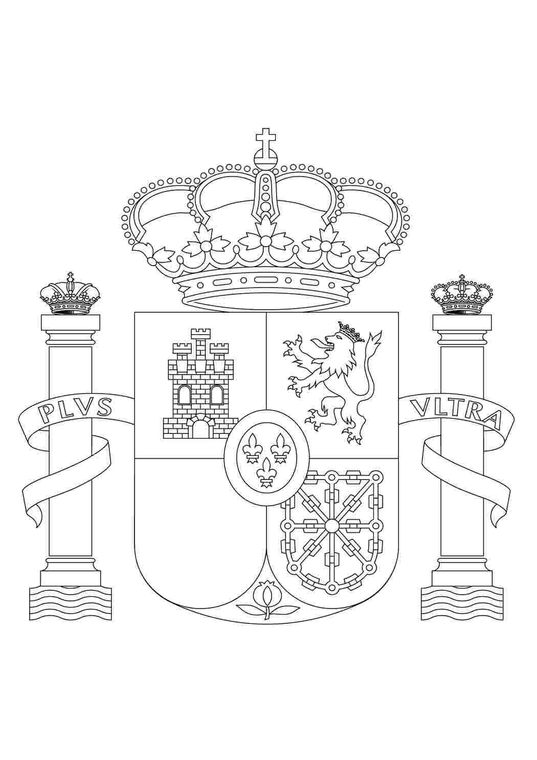 Герб Испании. Раскраска.