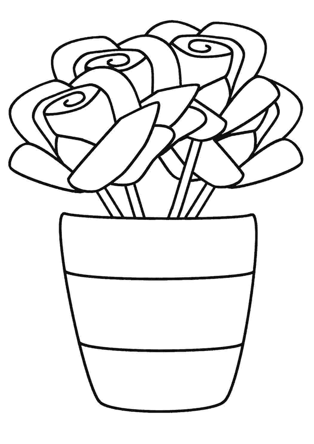 Простая раскраска. кактус - милый горшок для раскраски - векторный рисунок