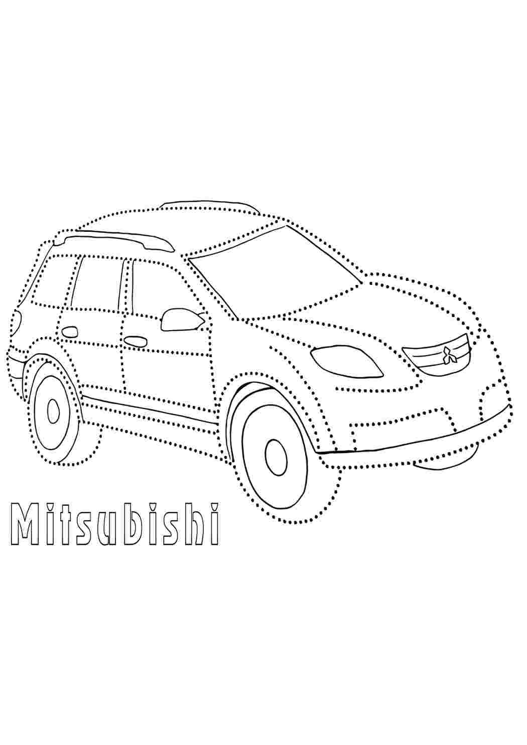 митсубиси транспорт. Черно белые раскраски.