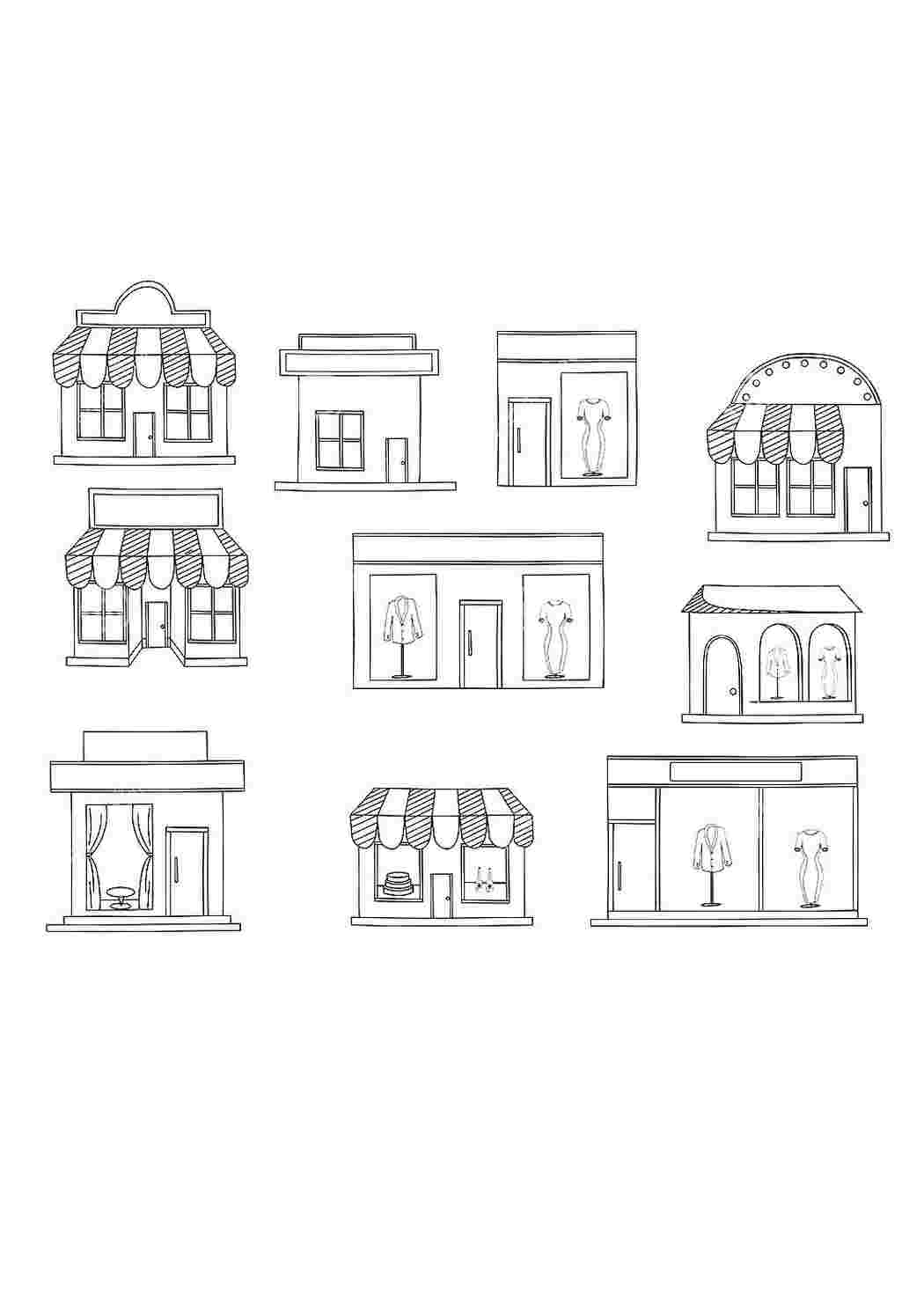 Раскраски раскраска магазин. Раскраски в формате А4. раскраска магазин. Бесплатно найти раскраску.