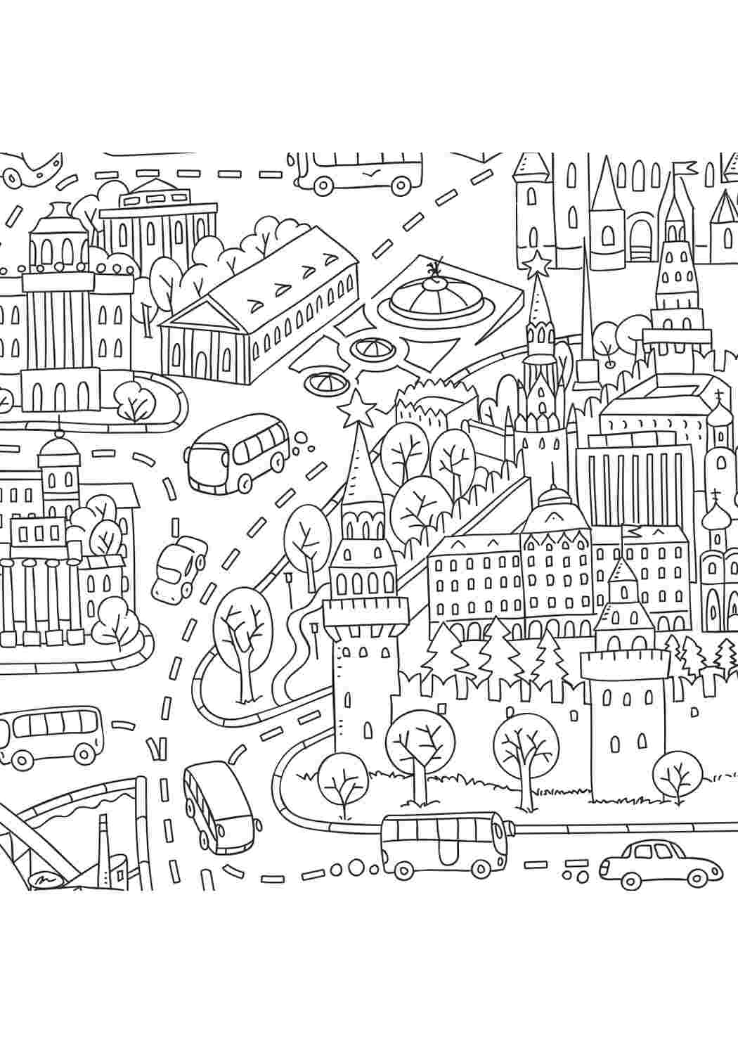 интересные раскраски раскраска москва. Онлайн раскраска.