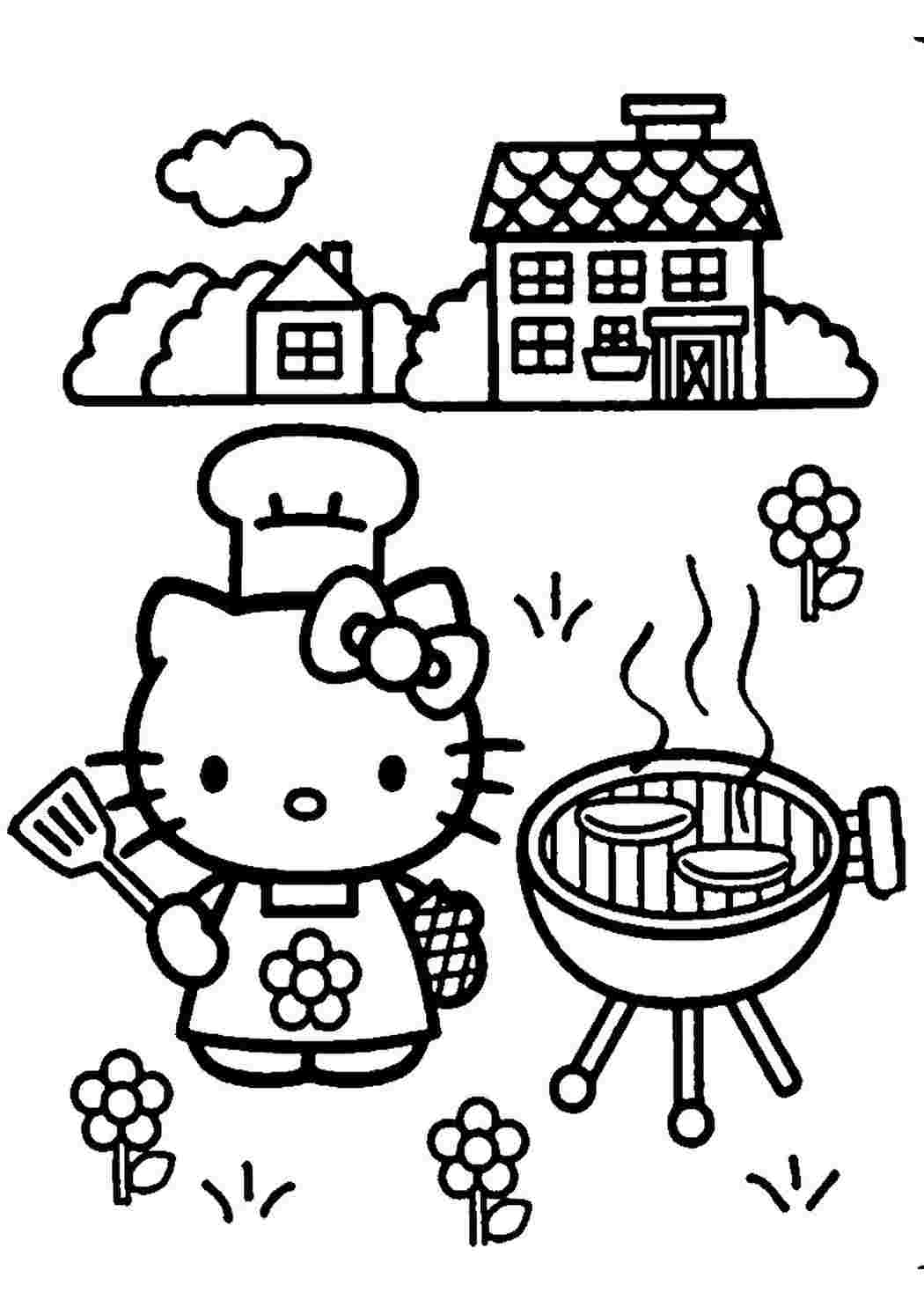 Раскраски Hello Kitty распечатать на А4