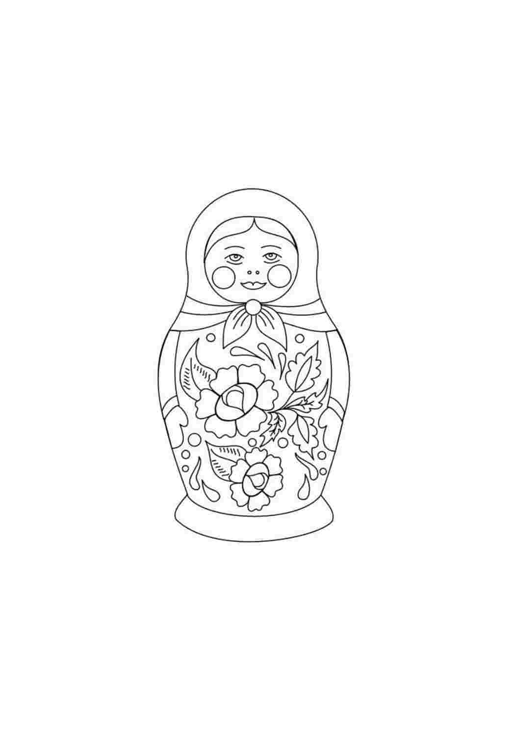 Раскраски раскраска матрешка для детей. Бесплатные раскраски. раскраска матрешка для детей. Скачать раскраски.
