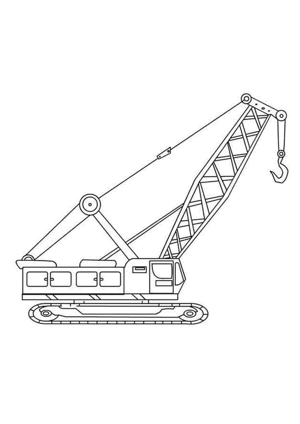Раскраски Подъемный кран стоит. Скачать раскраски. Подъемный кран стоит. Интересные раскраски.