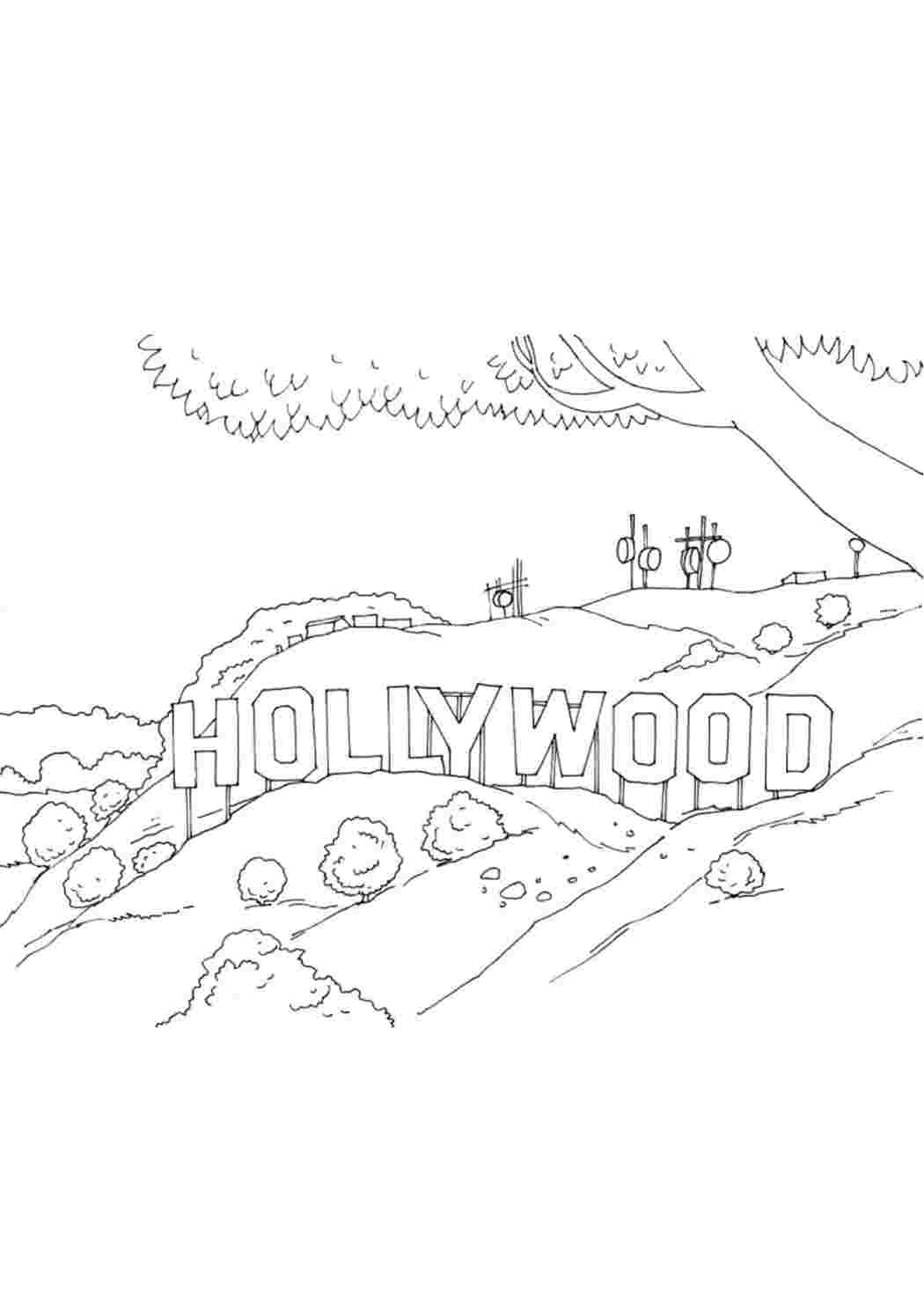 Hollywood. Разукрашка.