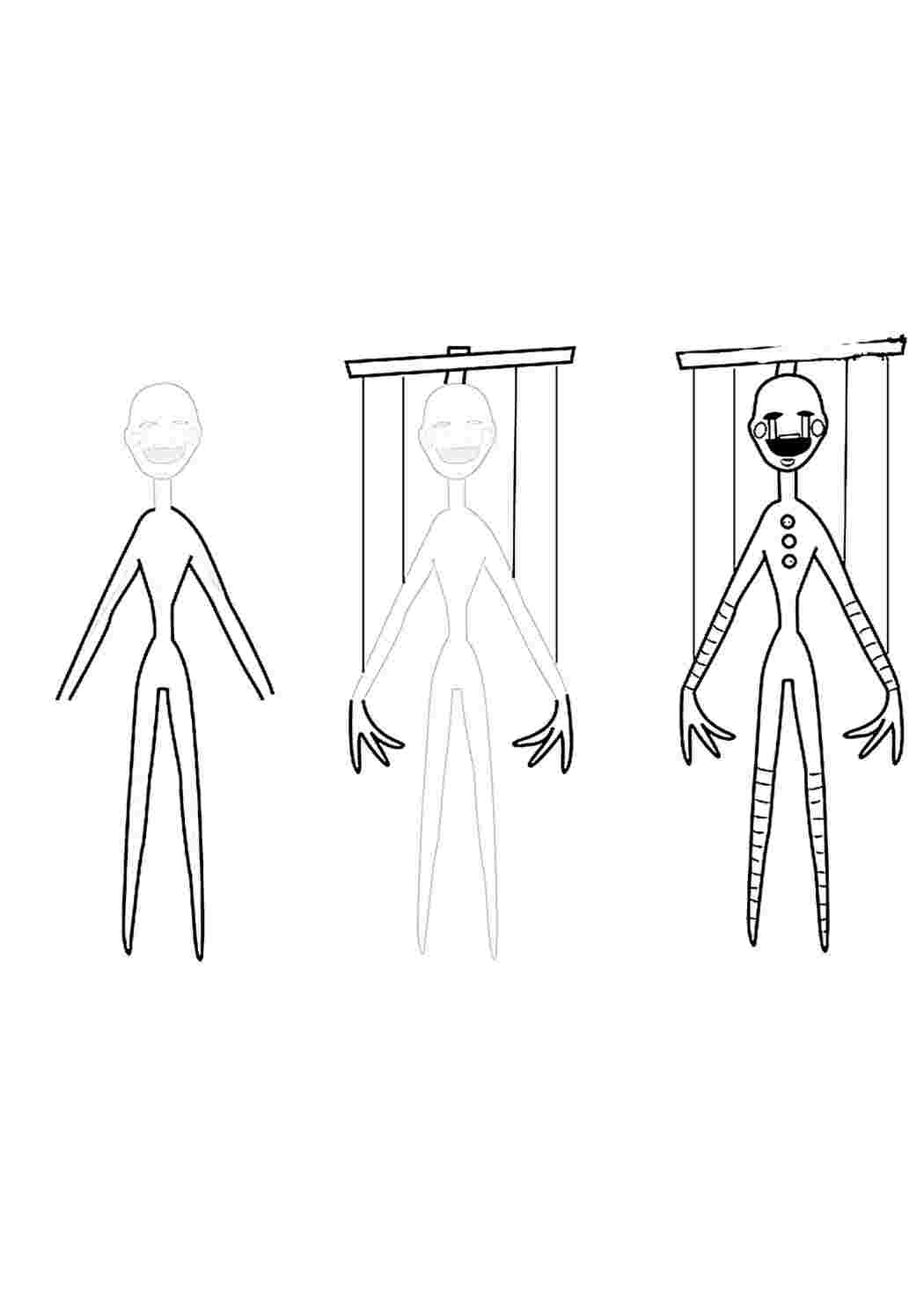 детские раскраски раскраска марионетка. Черно белые раскраски.