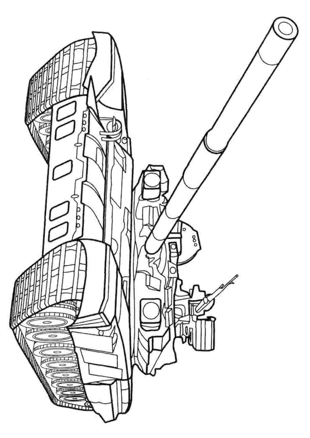 раскраска танк с пушкой. Раскраски в формате А4.
