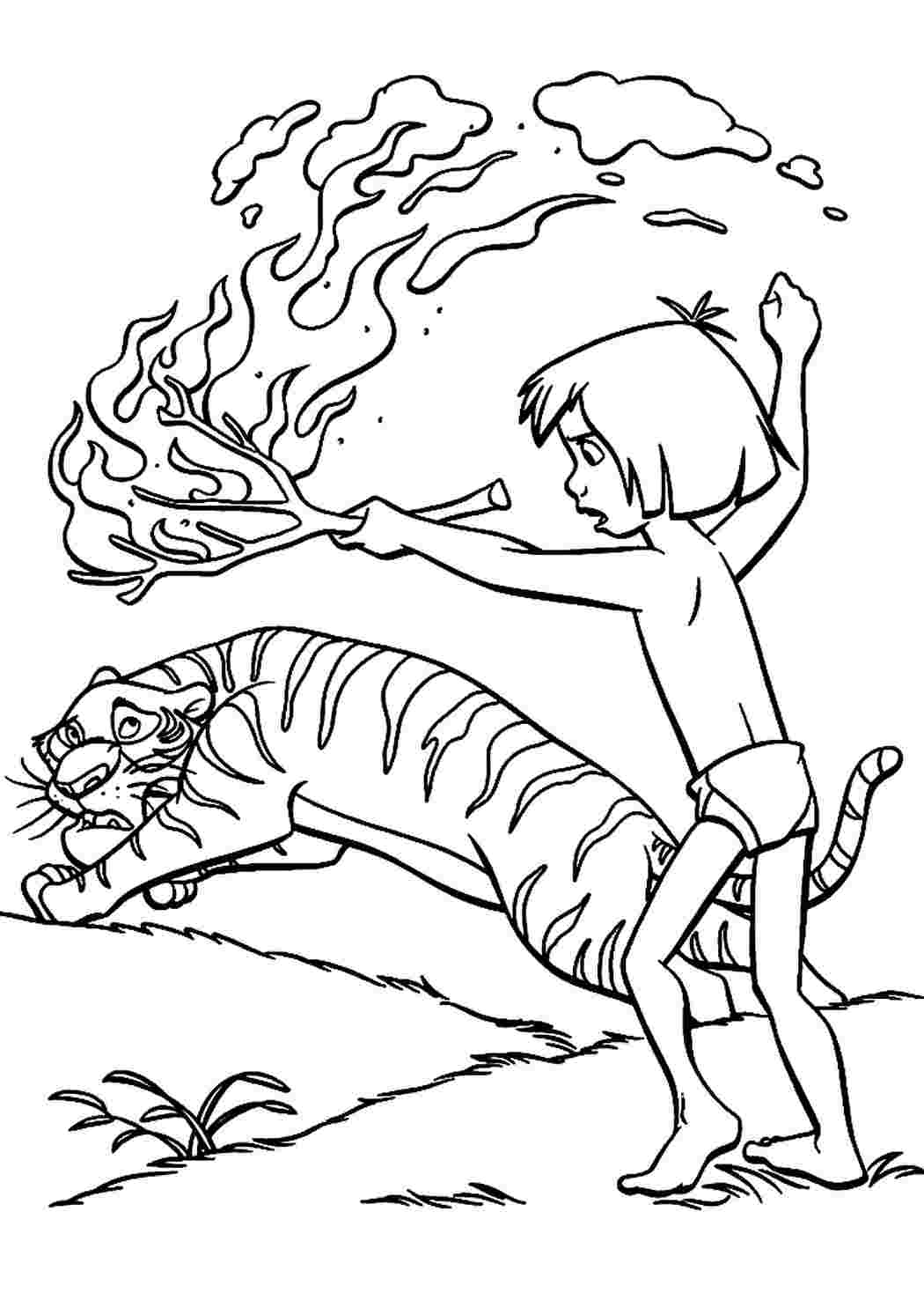 Раскраски из мультфильма Маугли скачать