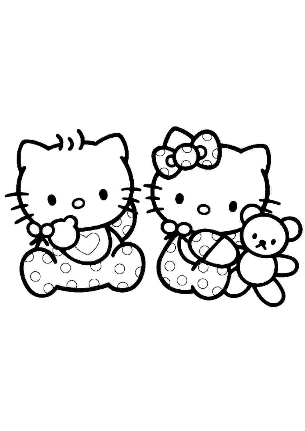 Скачать и распечатать раскраску Хелло Китти / Hello Kitty