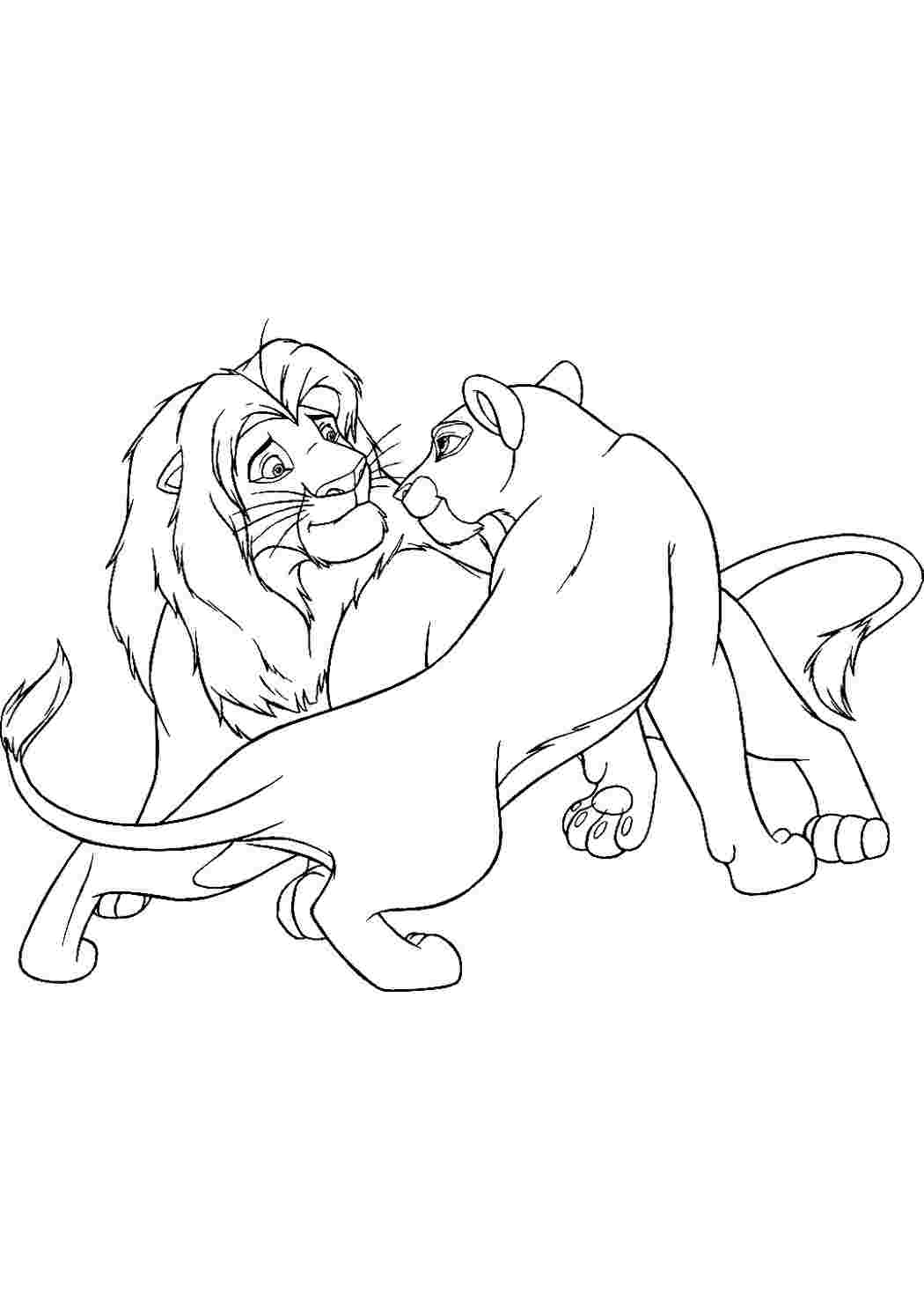 Животные Лев и львица Раскраски для медитации
