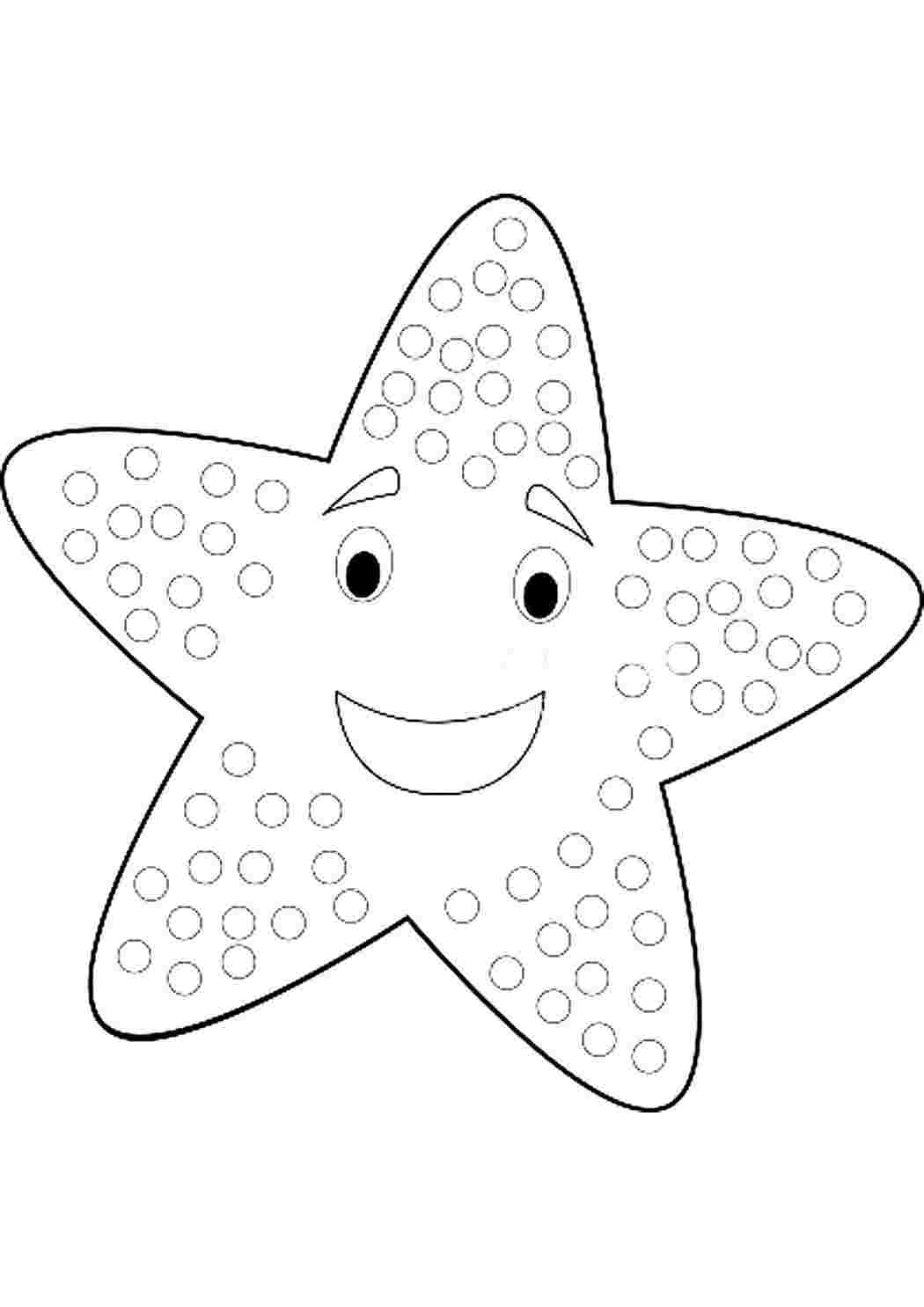 Морская звезда для раскраски страницы изолированы на белом фоне