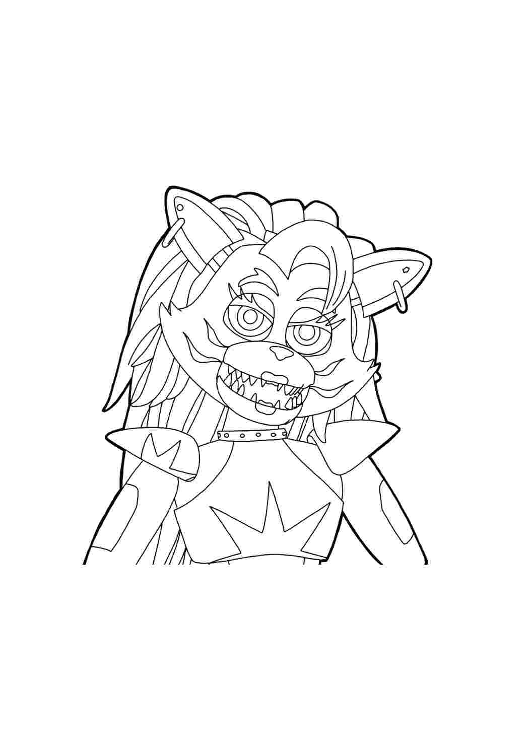 Roxy e Roxanne Wolf FNAF Para Colorir - Imprimir. Бесплатно найти раскраску.