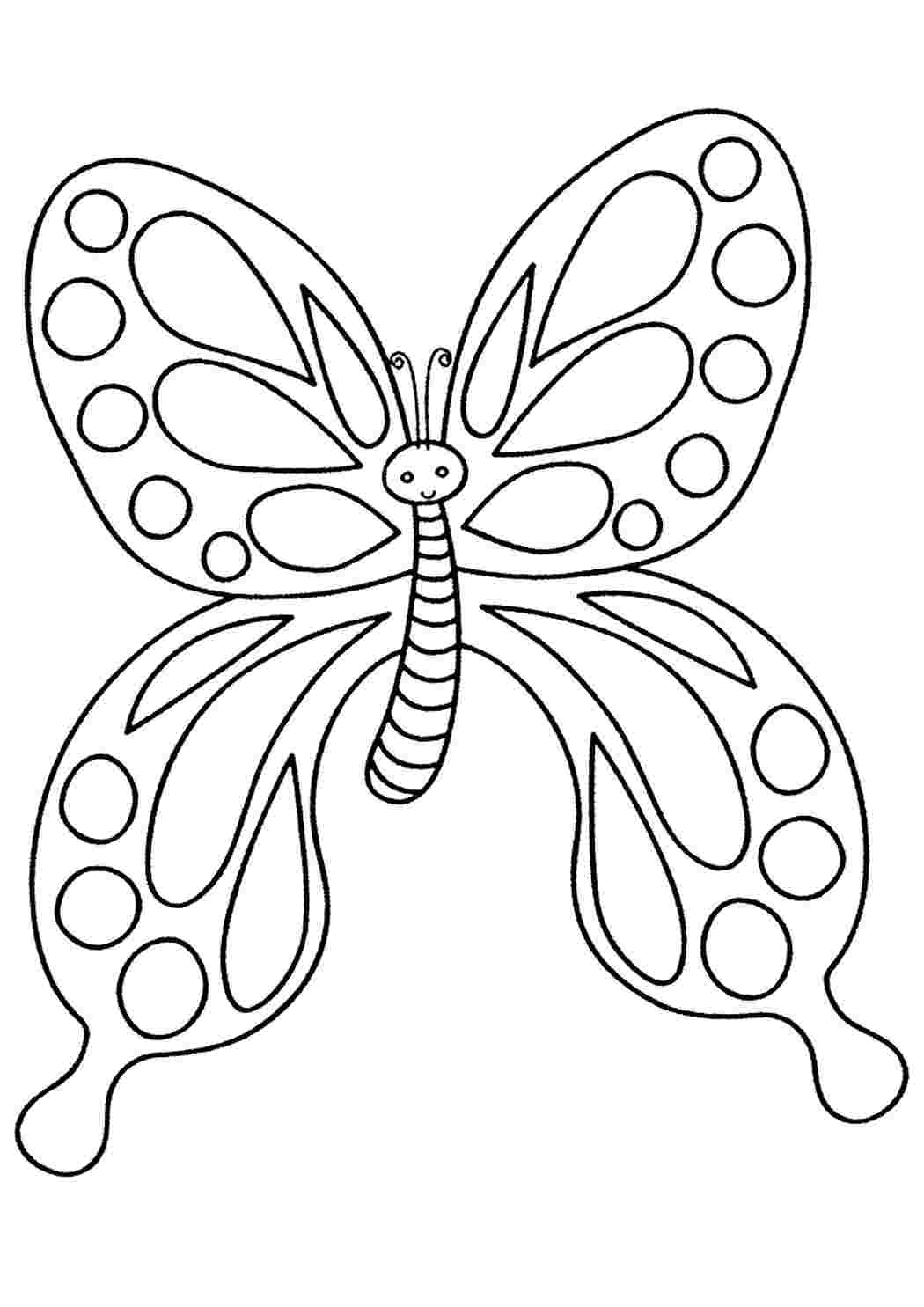 Черно-белые картинки бабочки для раскрашивания. Раскраски для развития.