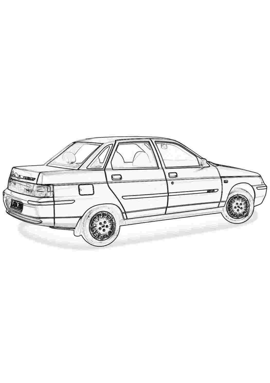 Раскраска Лада 10 (ВАЗ 2110). Бесплатные раскраски.