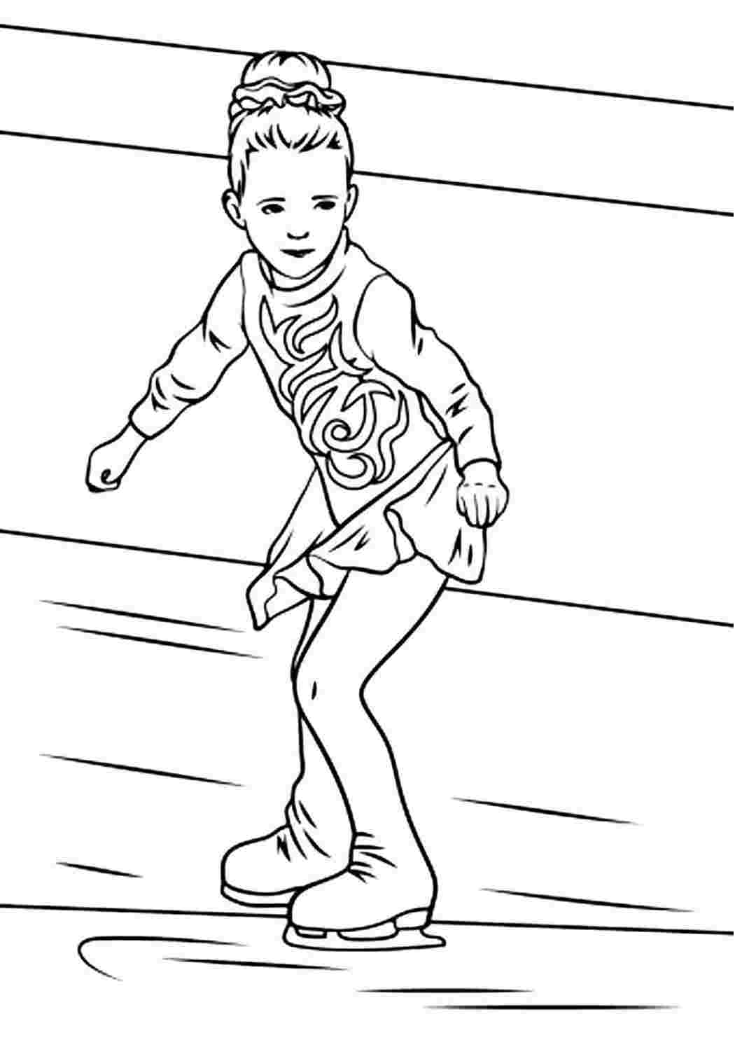Девушка на коньках рисунок
