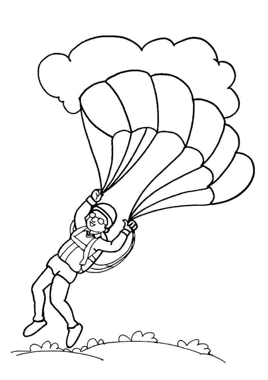Раскраски детские раскраски раскраска парашютист. Раскраска для печати. детские раскраски раскраска парашютист. Онлайн раскраска.