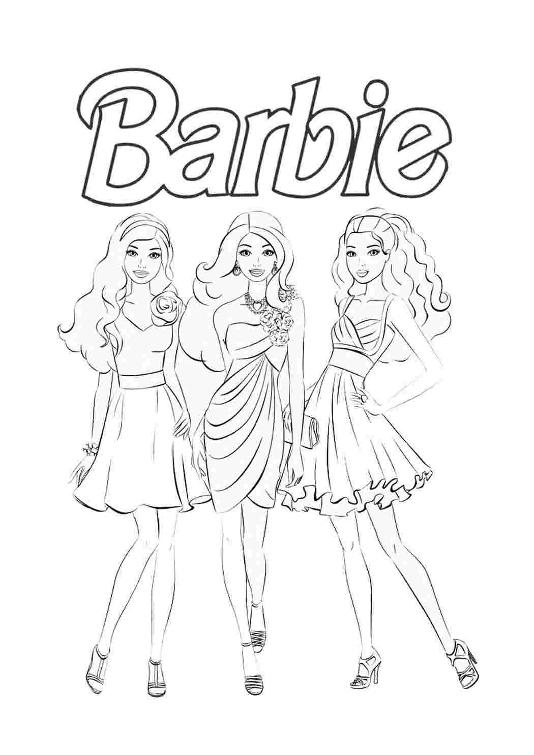 Раскраски онлайн Барби