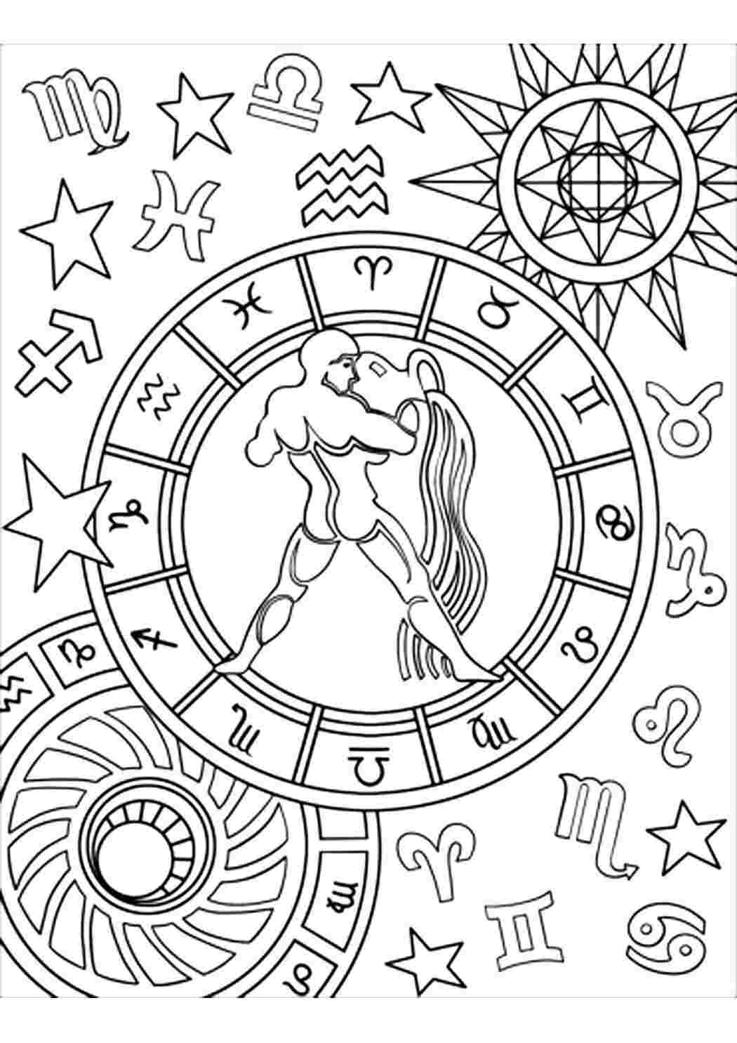 Раскраски Знаки зодиака для взрослых