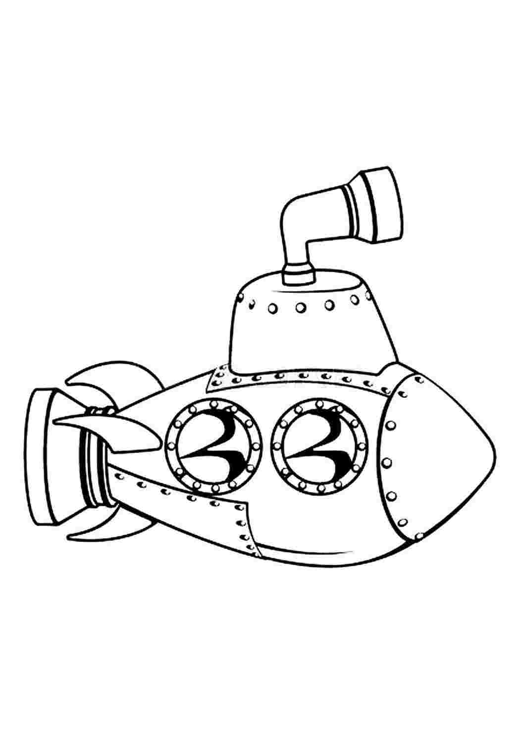 раскраски для мальчиков раскраска подводная лодка. Онлайн раскраска.