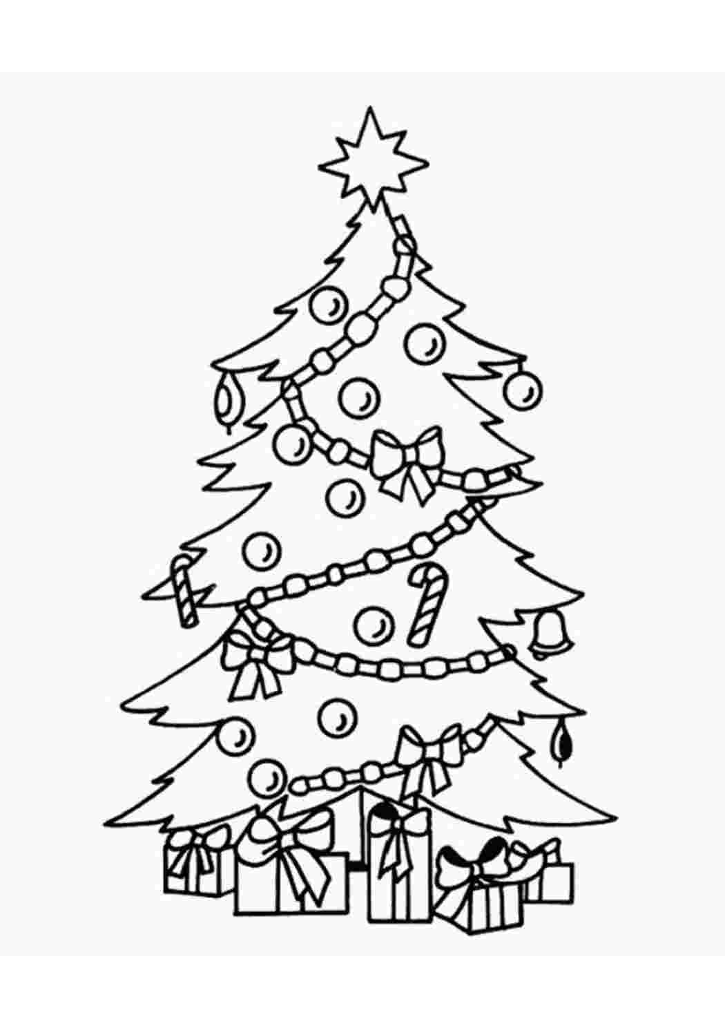 Раскраска: новогодняя елка и рождественская елка