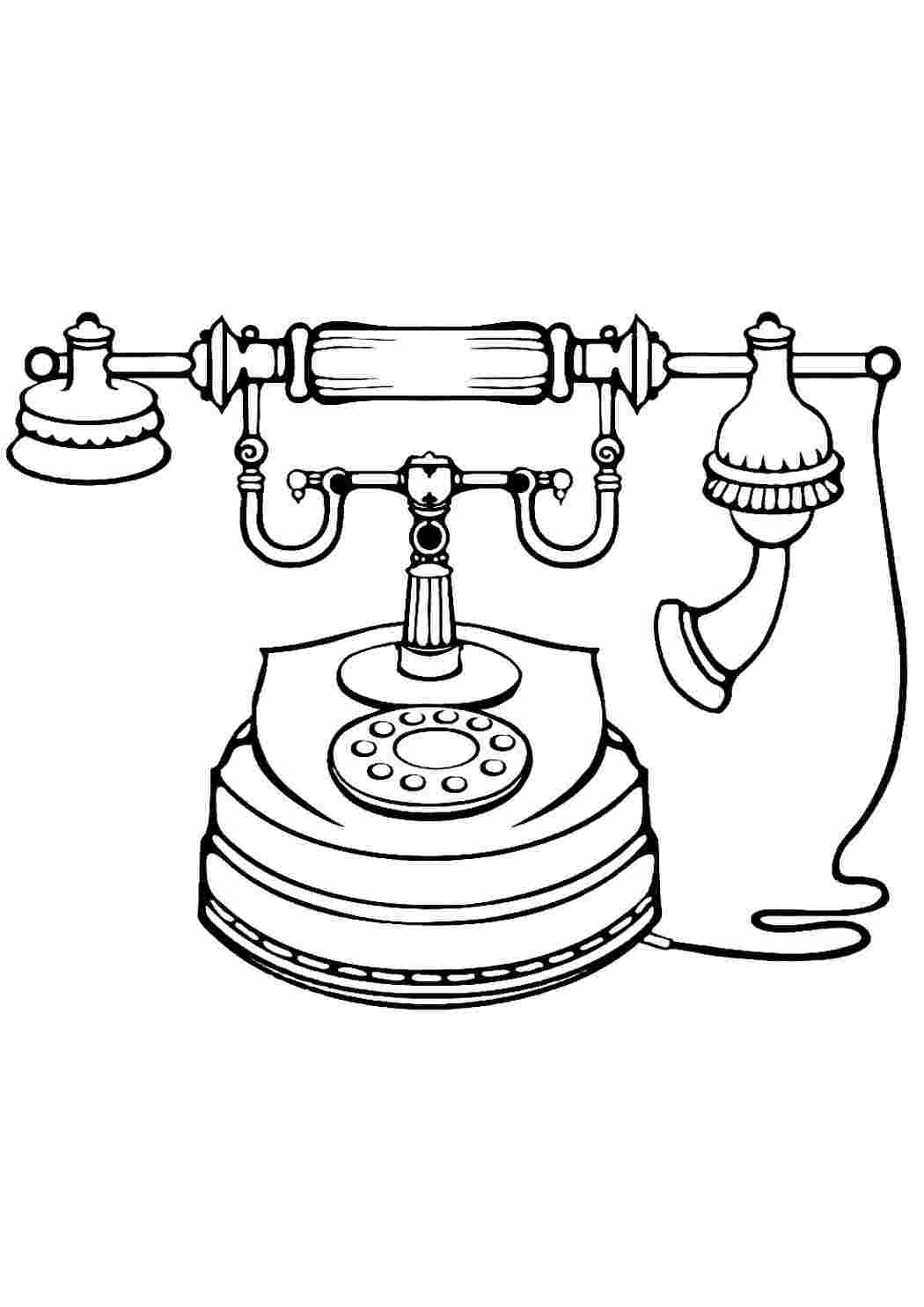 Раскраска старинный телефон. Раскраска Раскраска старинный телефон  распечатать. Раскраски.