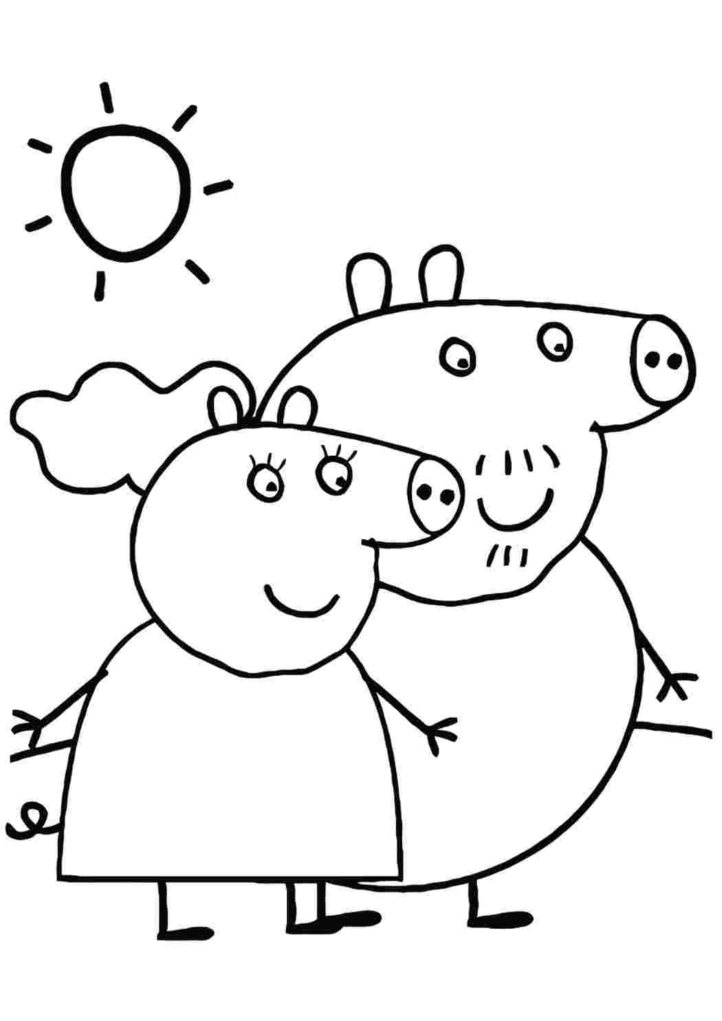 пеппа мультфильмы. Скачать раскраски.
