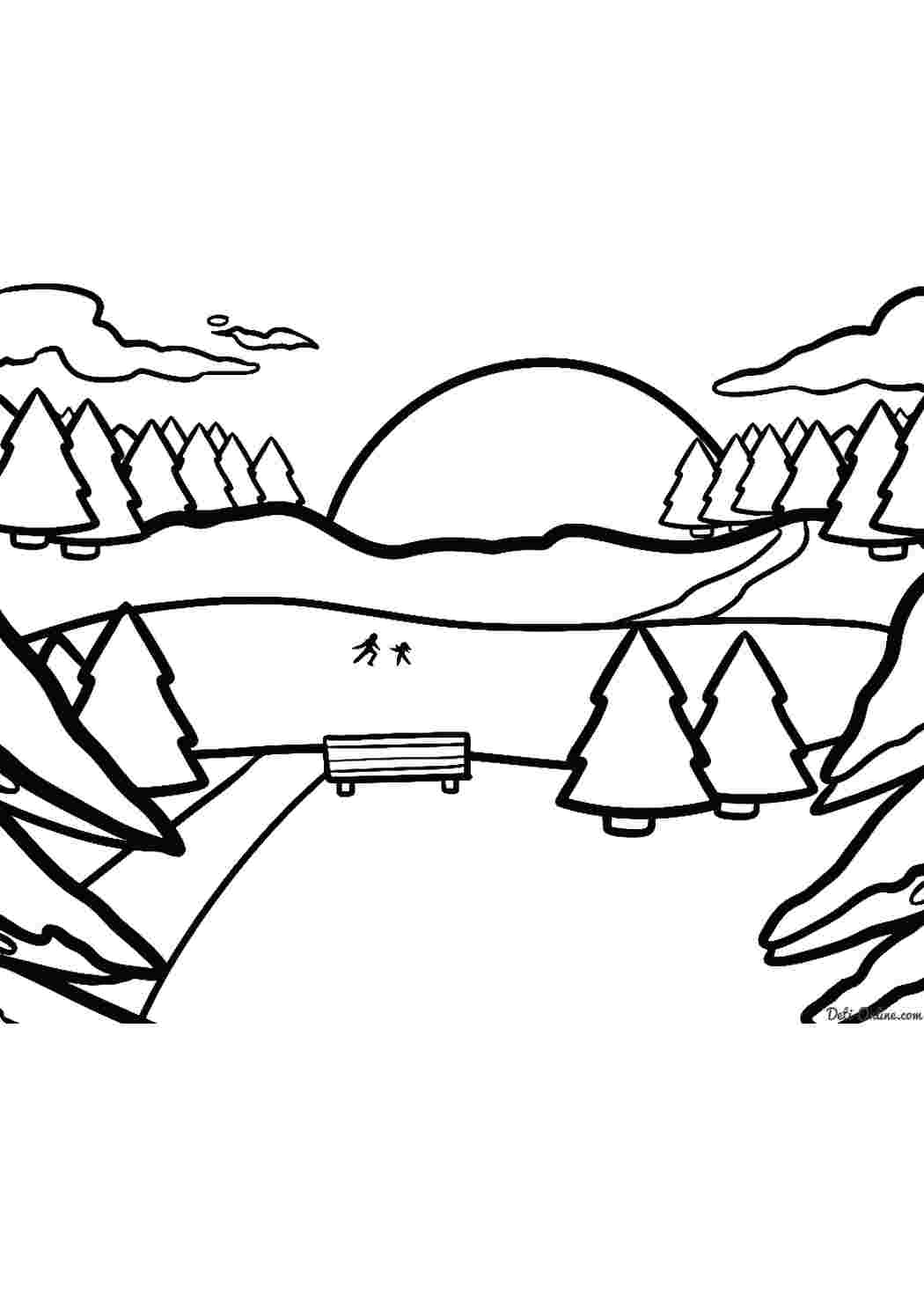 Раскраски Зимний каток. Сайт с раскрасками. Зимний каток. Раскраска для печати.