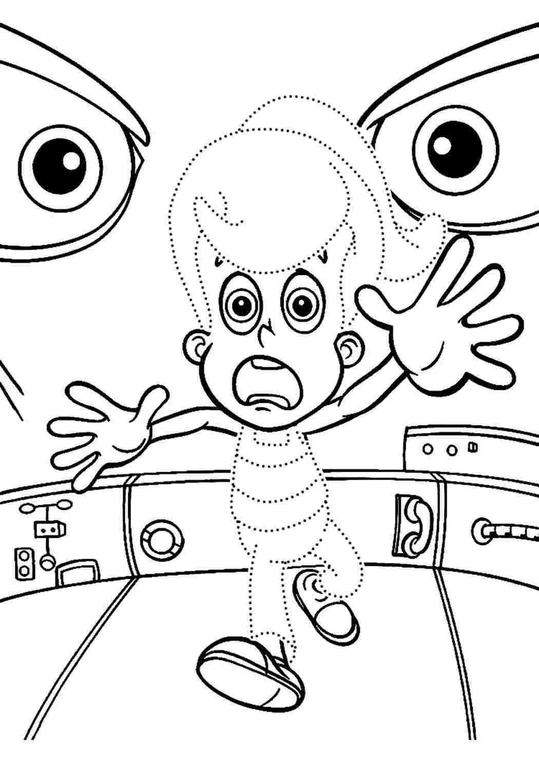 Развиваем мелкую моторику: рисуем и раскрашиваем Джимми Нейтрон. Раскраска для печати.