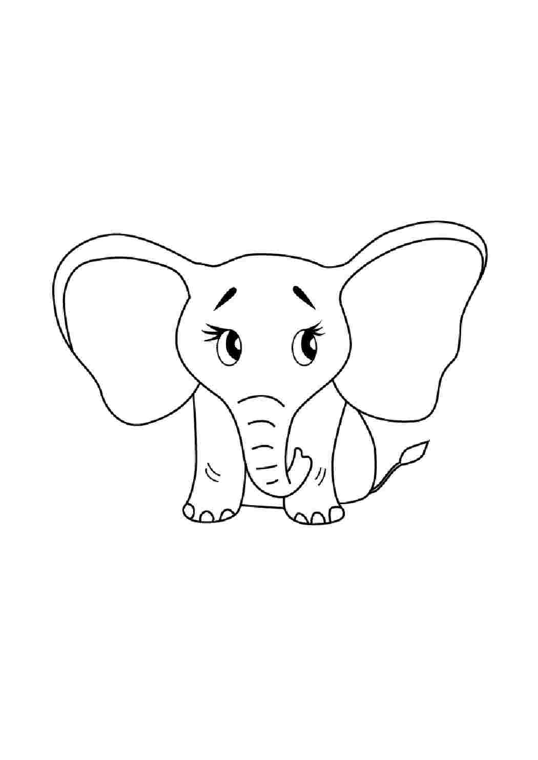 Раскраска слоны - Бесплатнo Pаспечатать или Cкачать Oнлайн