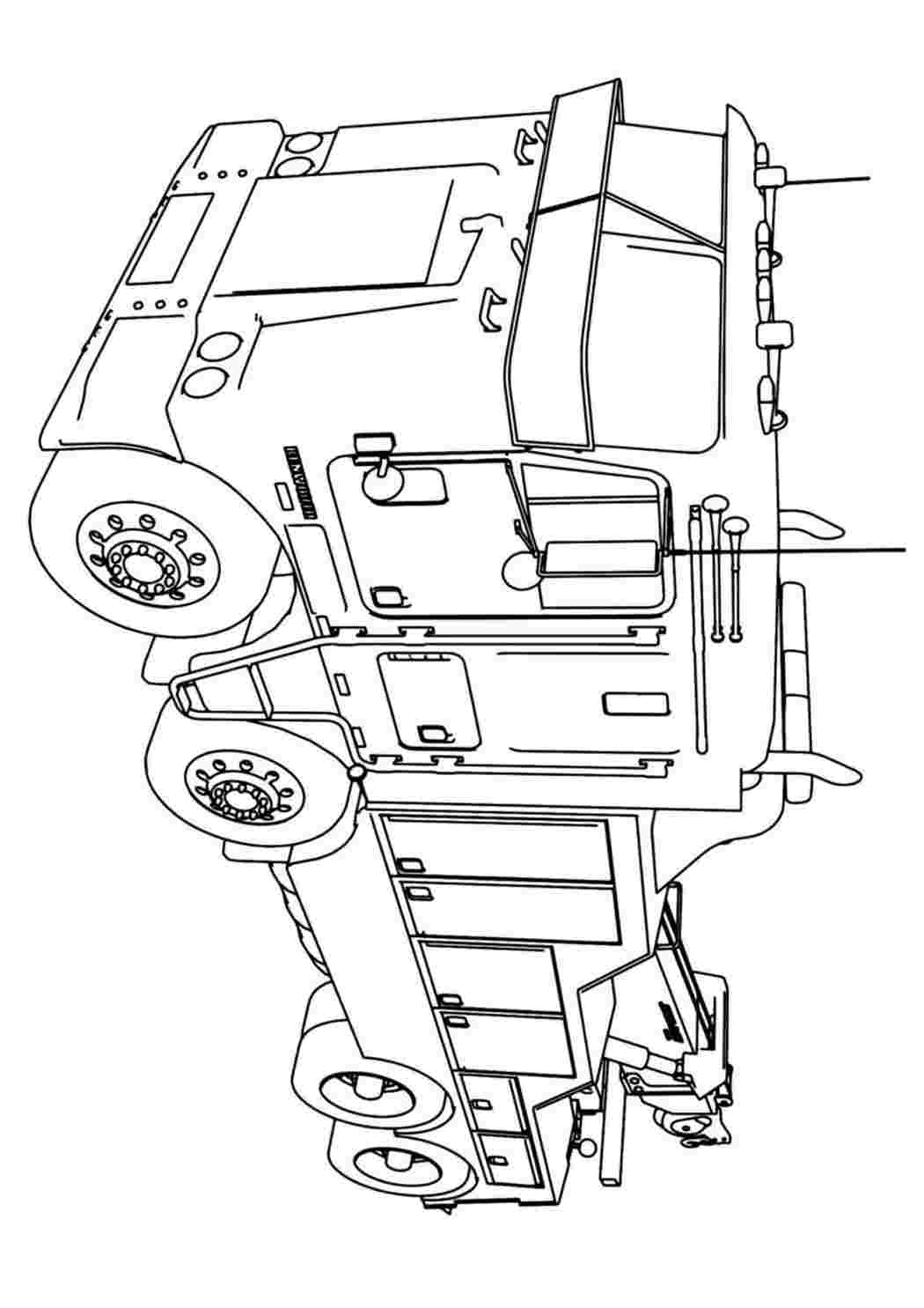Грузовик Кенворт. Распечатать раскраски на сайте.