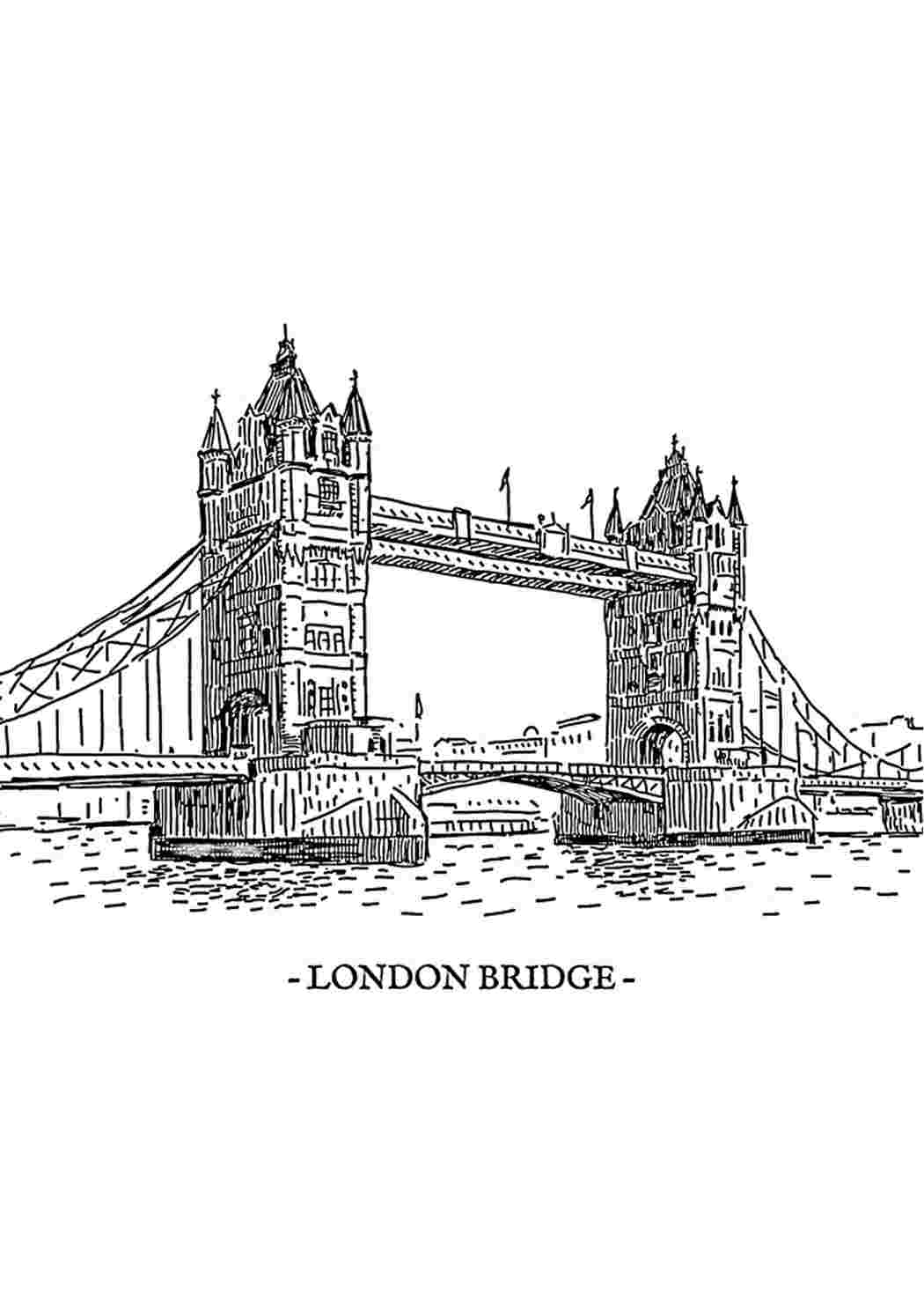 London Bridge-värityskirja. Черно белые раскраски.