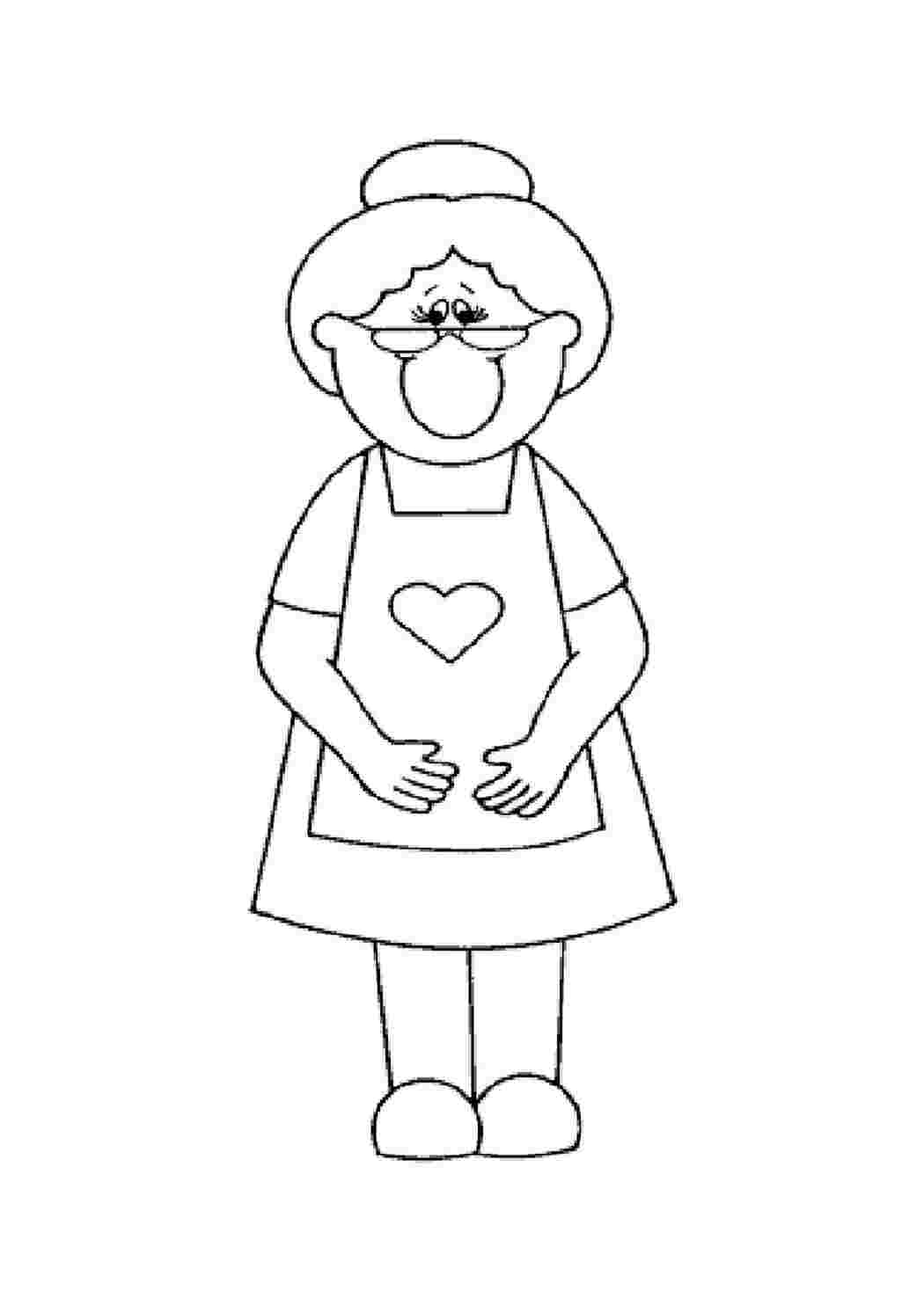 Бабушка с пирогами - раскраска №11841