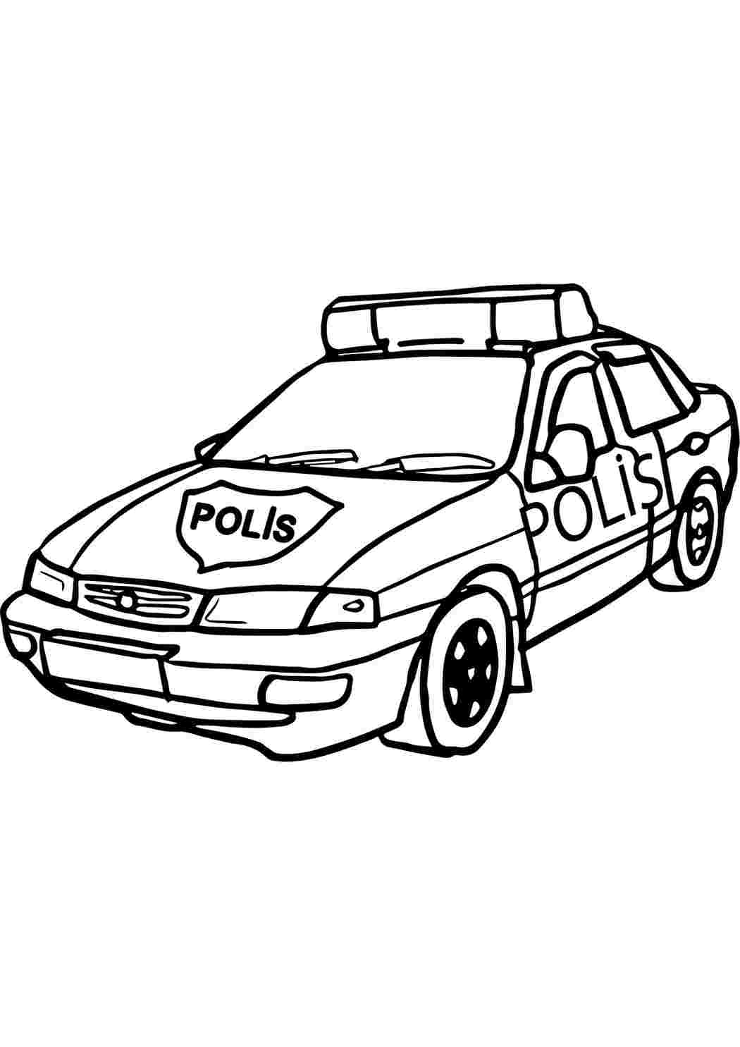 Раскраски Полицейская машина - распечатать бесплатно