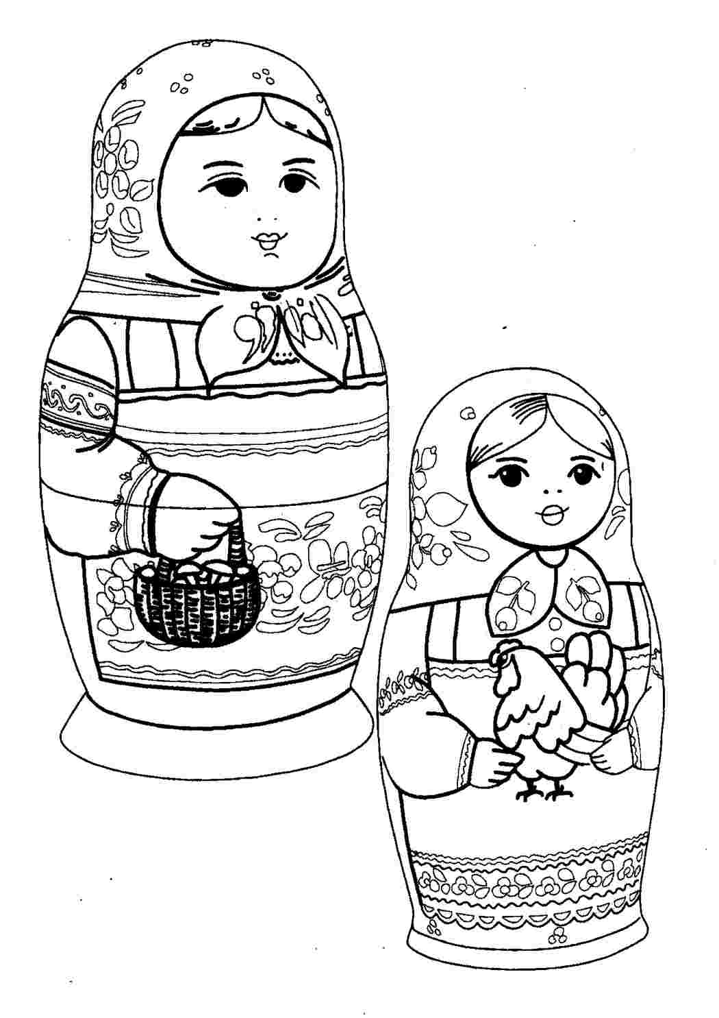 Раскраски раскраска матрешка для детей. Скачать раскраски бесплатно. раскраска матрешка для детей. Печатать раскарску.