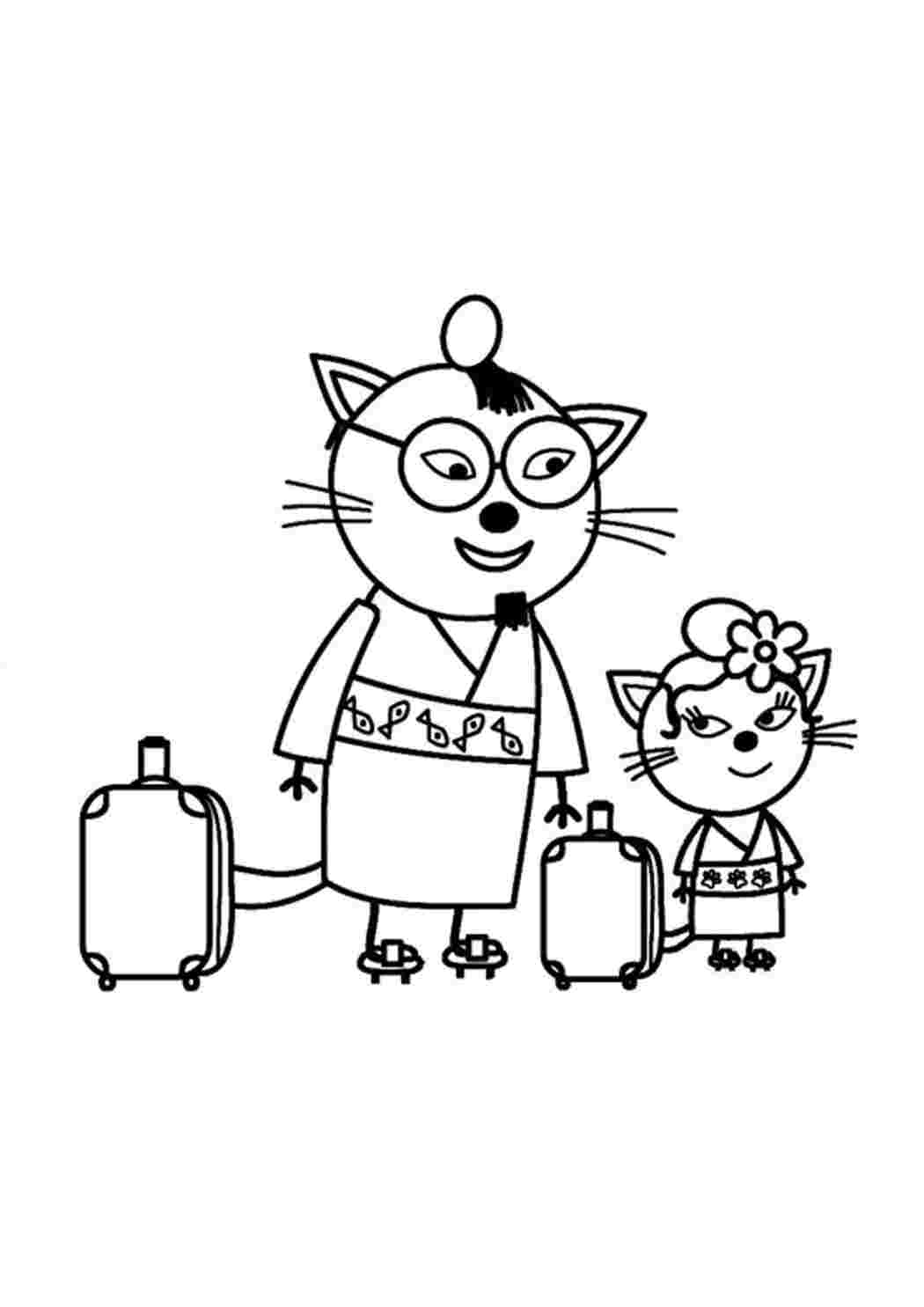 Раскраски мультики три кота. Раскраска для печати. мультики три кота. Интересные раскраски.