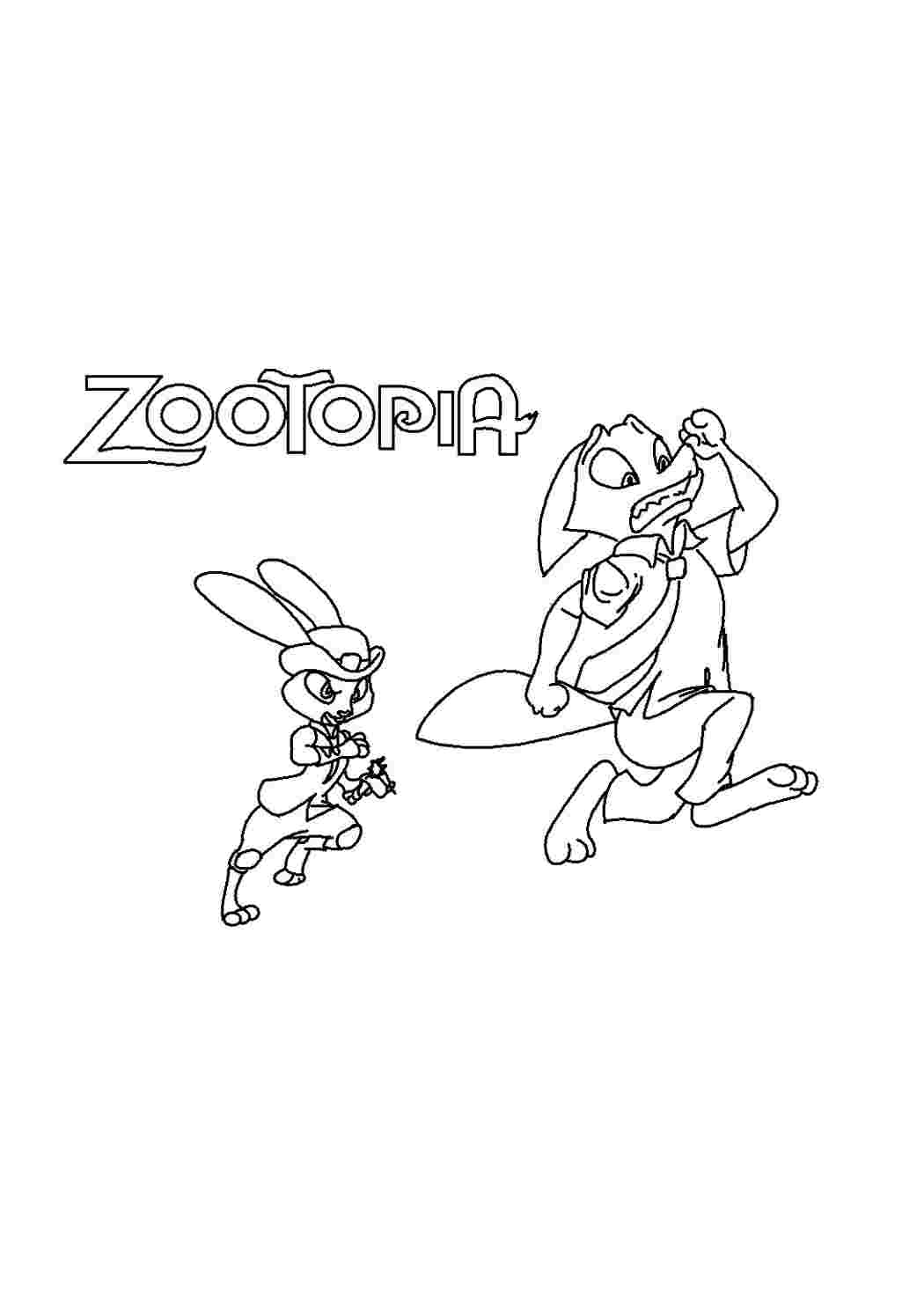 Раскраска Раскраска Zootopia распечатать. Распечатать раскраски на сайте.