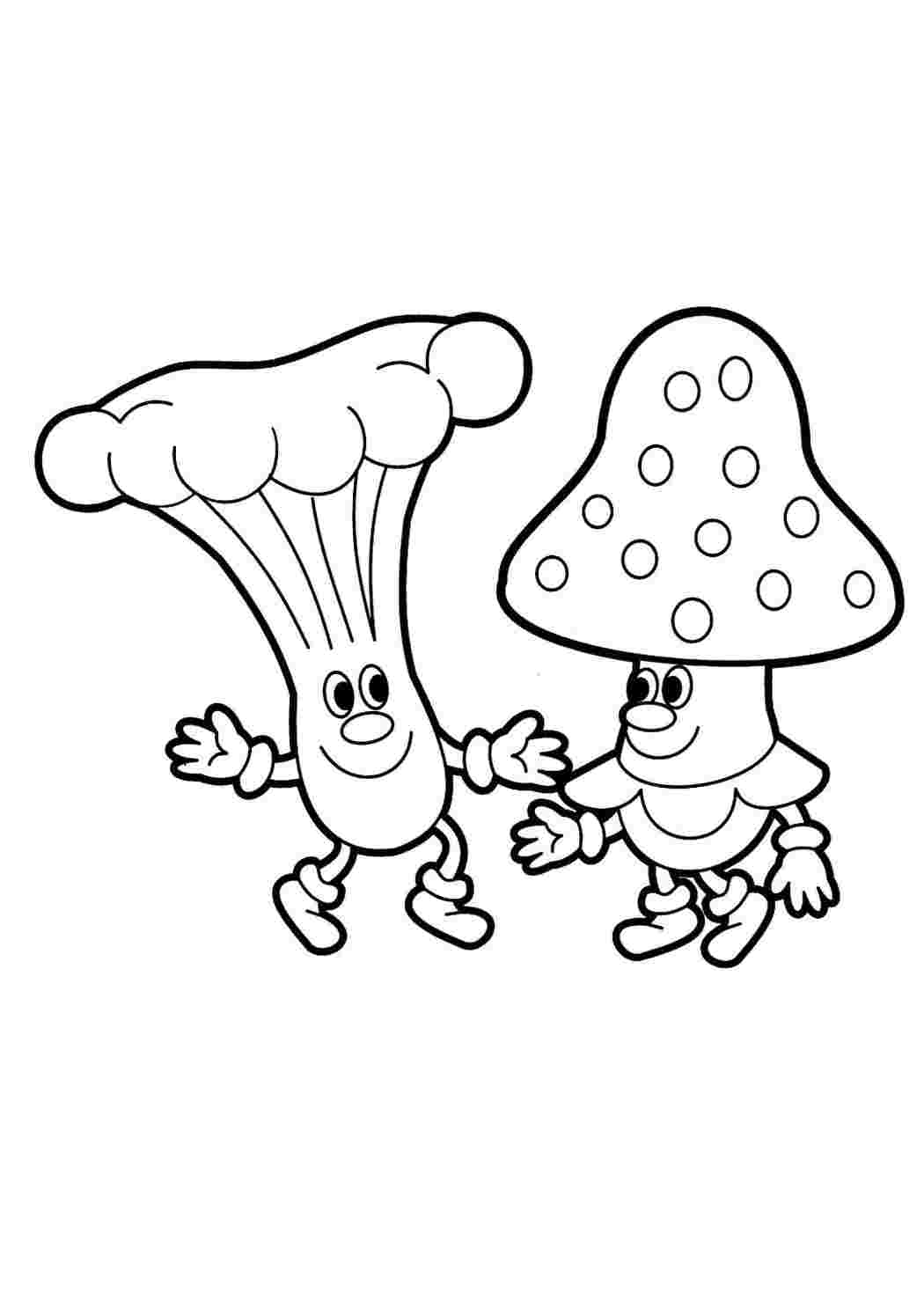 Мухоморы Раскраски