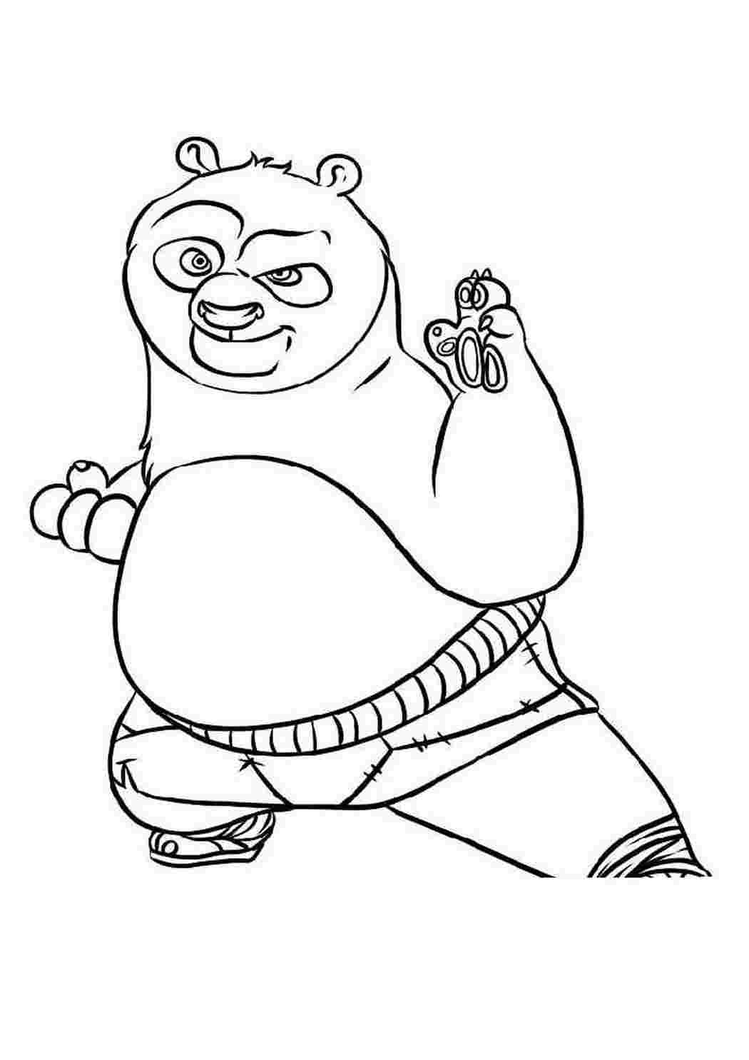 Панда кунг фу раскраска для детей