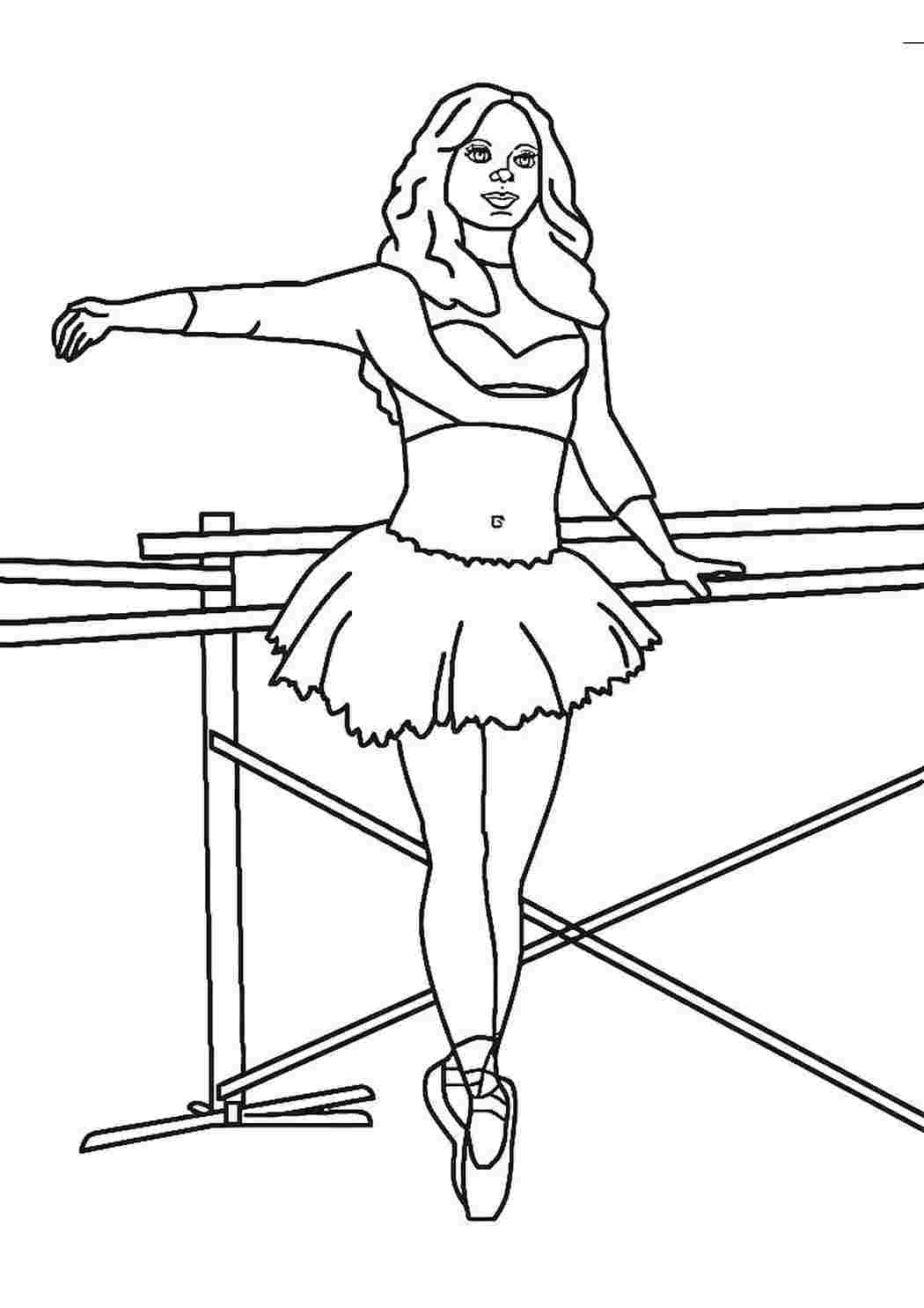 Раскраска девочка Барби балет
