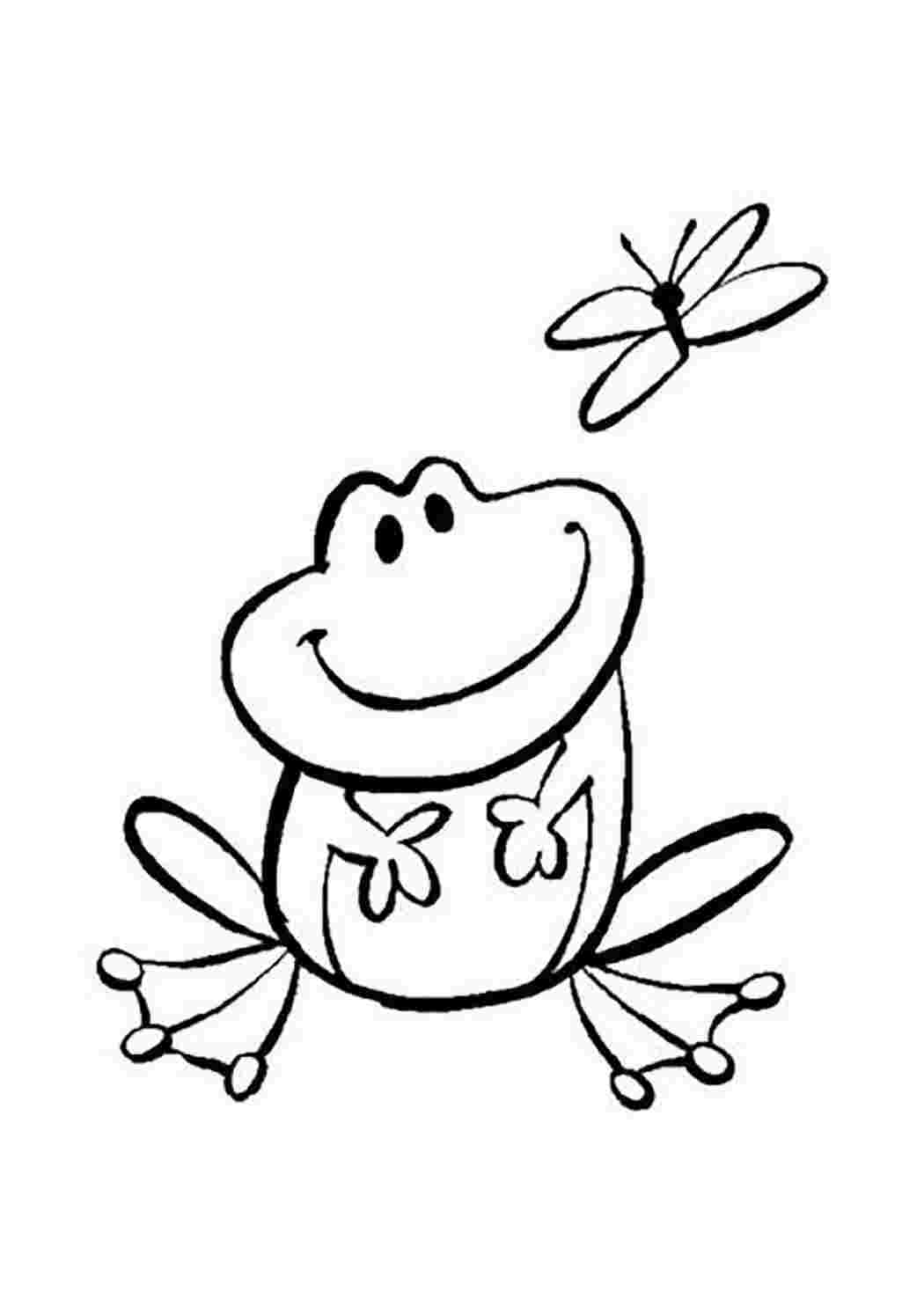 Лягушка рисунок для детей раскраска