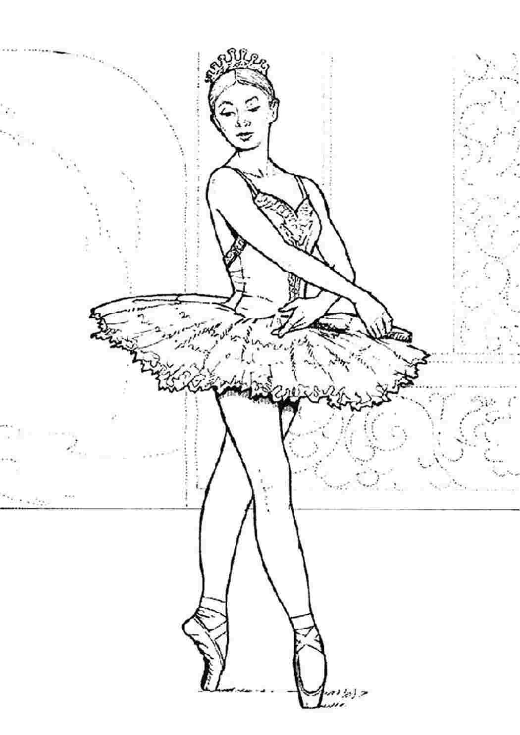 Раскраска балерина Лебединое озеро