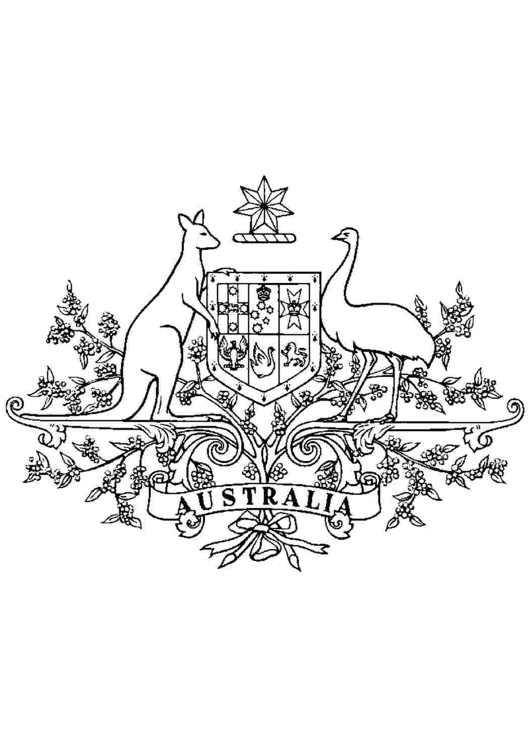 Герб Австралии черно белый