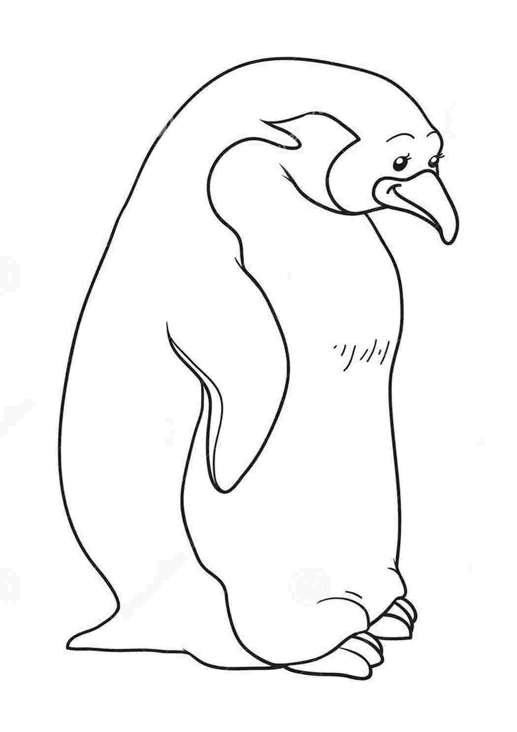 Раскраска Пингвин для детей 2-3 лет