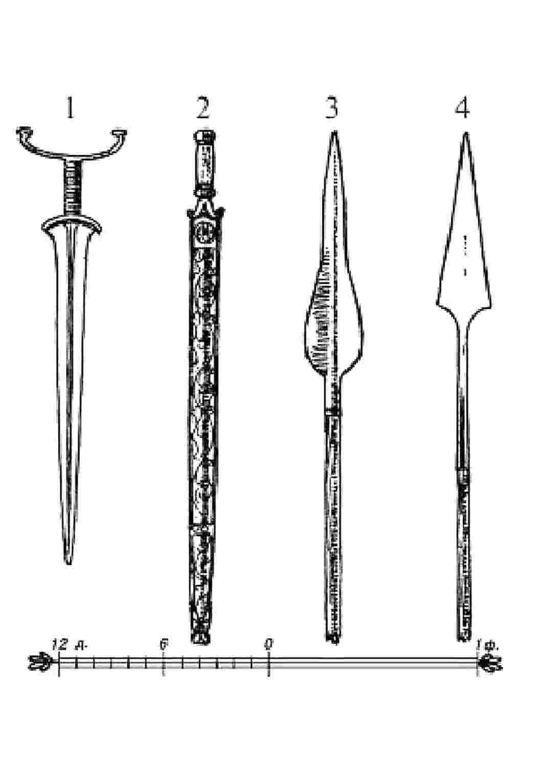 Железный век рисунок. Древнее оружие копье. Копьё Холодное оружие в древности. Вильчатые копья. Железные мечи железного века.