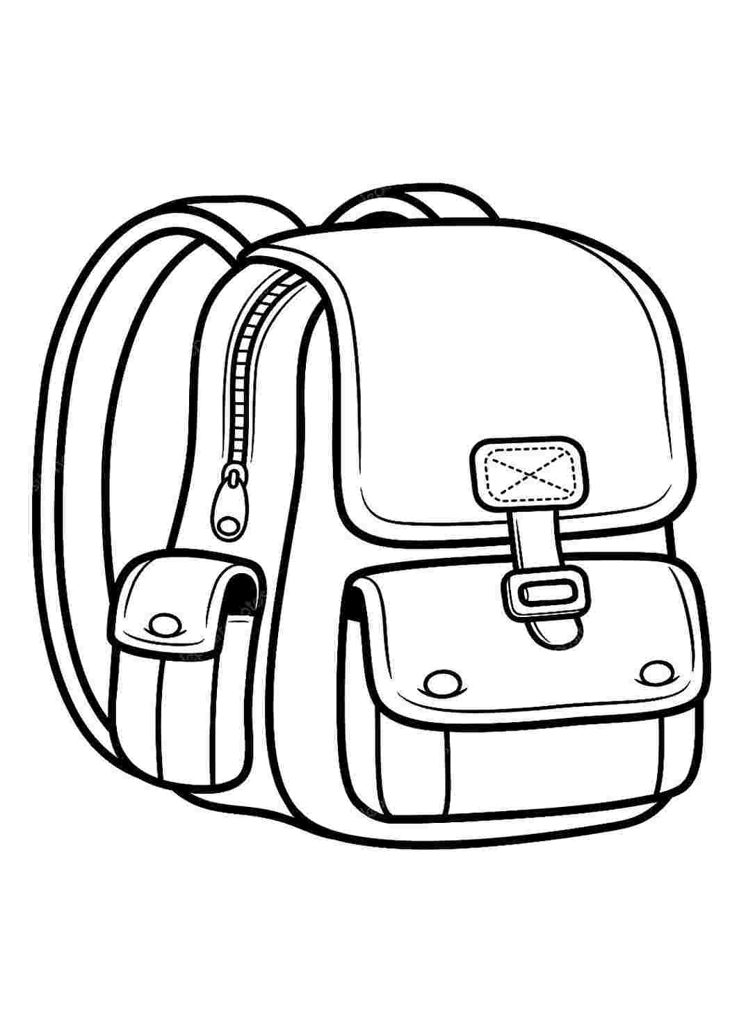 Рисунок портфеля школьного карандашом