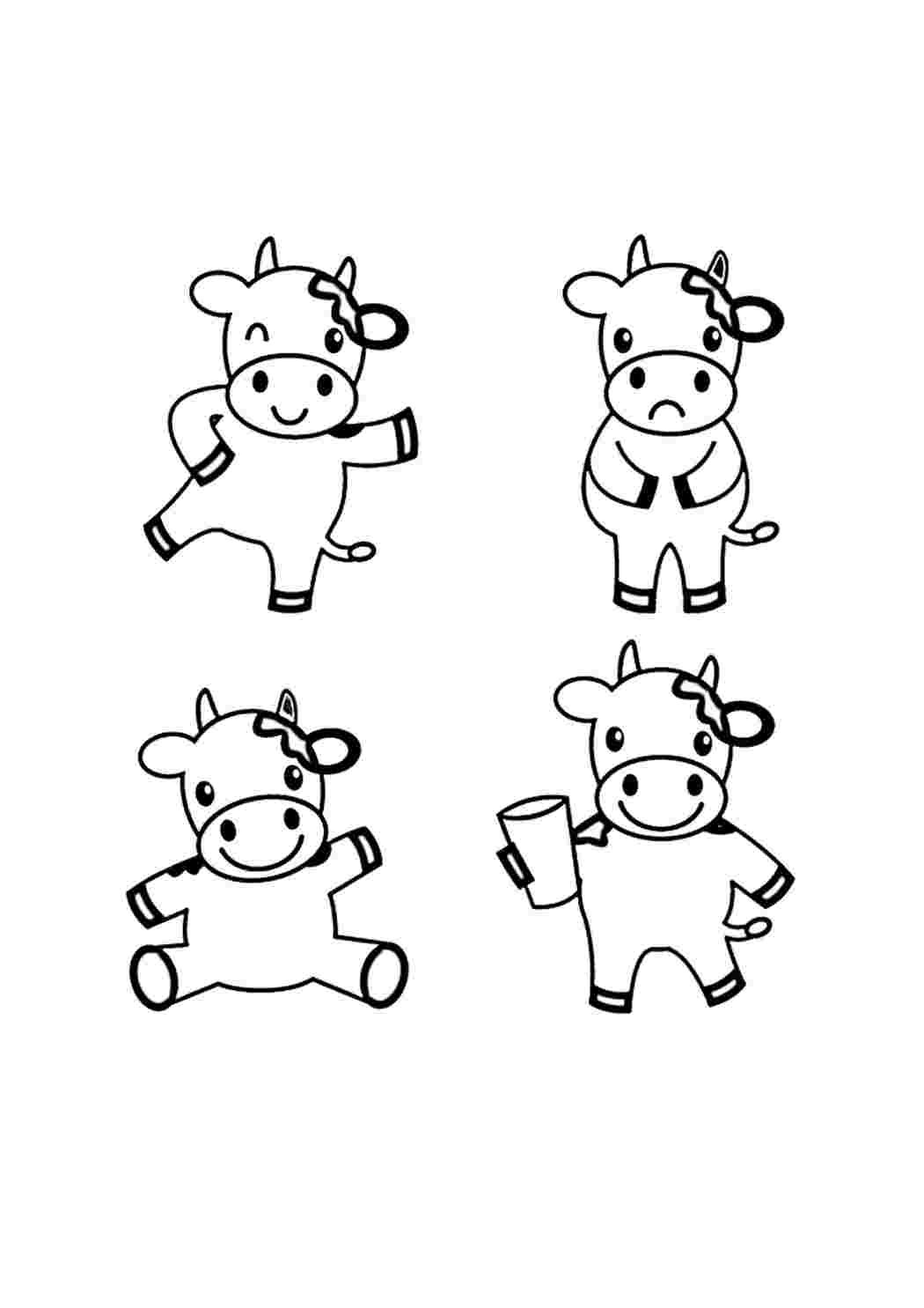 Раскраска Простая корова